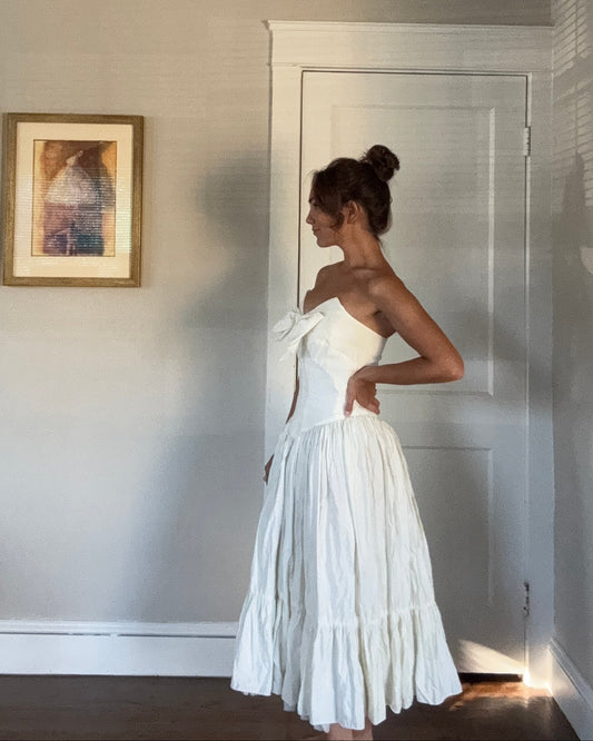 Rachel's Wedding Edit: Rare Bow-Detail Basque Waist Dress