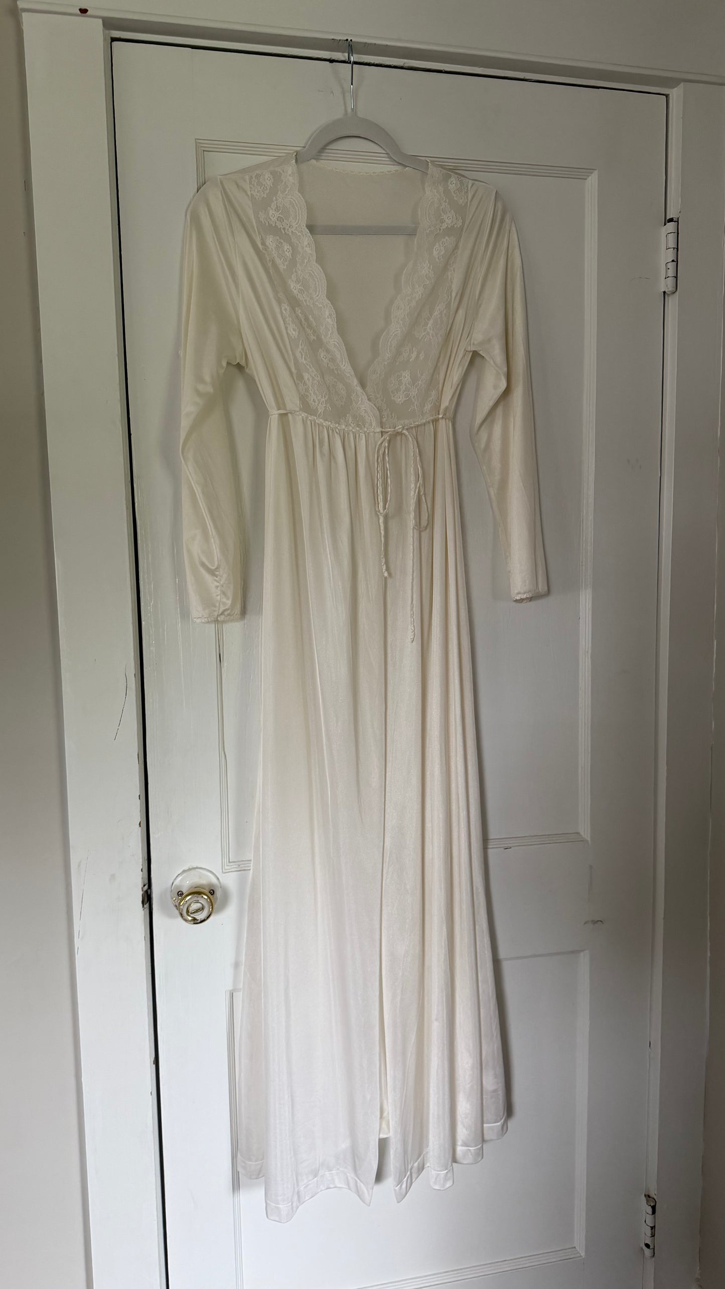 Tie-Back Slip & Longsleeve Robe Peignoir Set