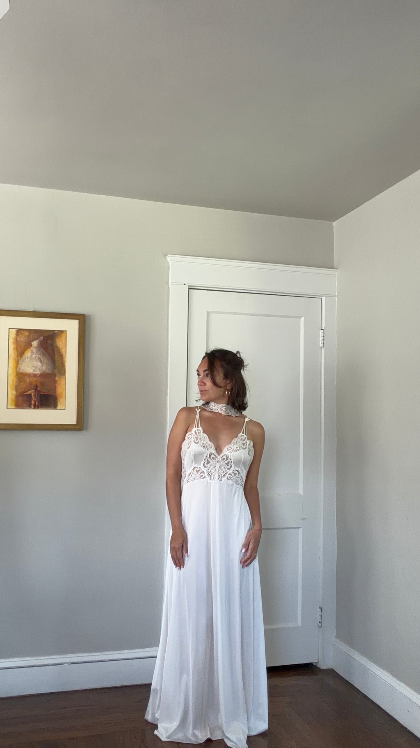 Lace Detail Slip with Custom Matching Neck Scarf