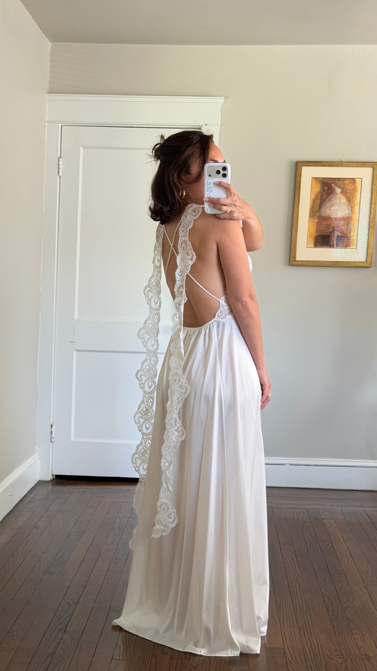 Lace Detail Slip with Custom Matching Neck Scarf