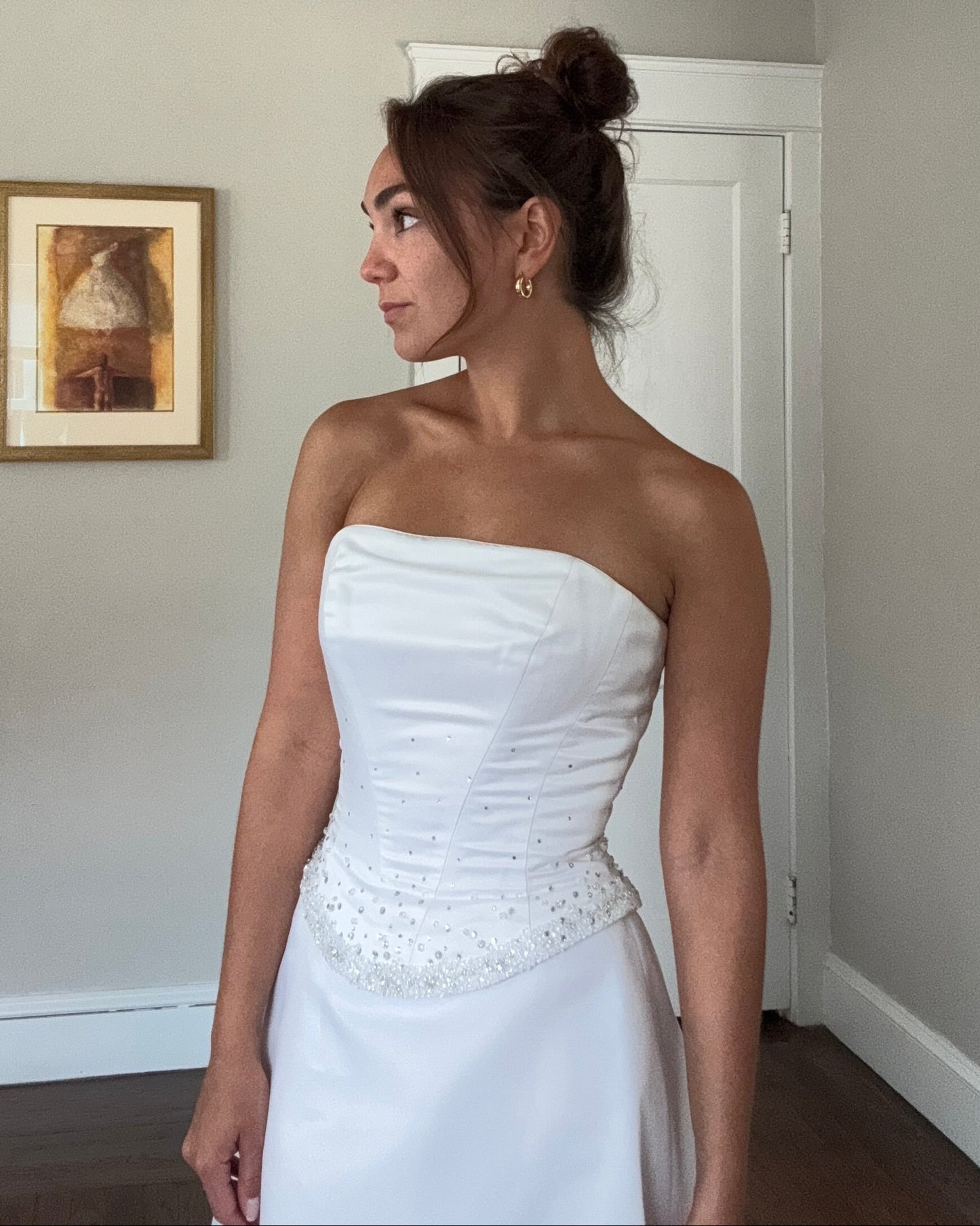 Y2K Basque Waist Embellished Corset Gown