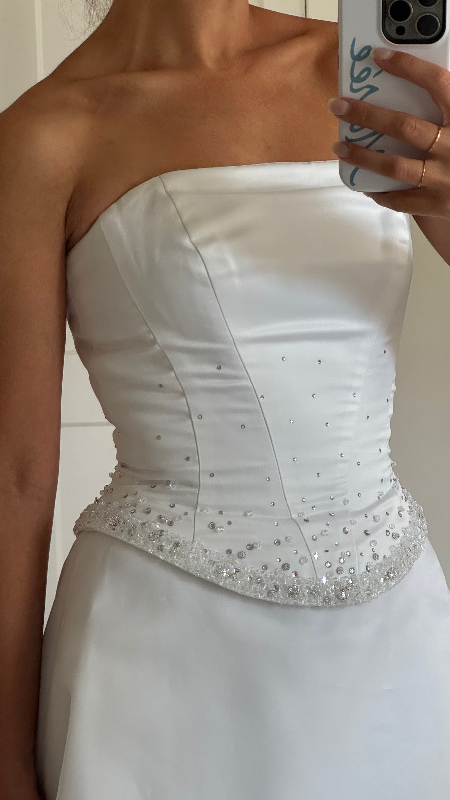 Y2K Basque Waist Embellished Corset Gown