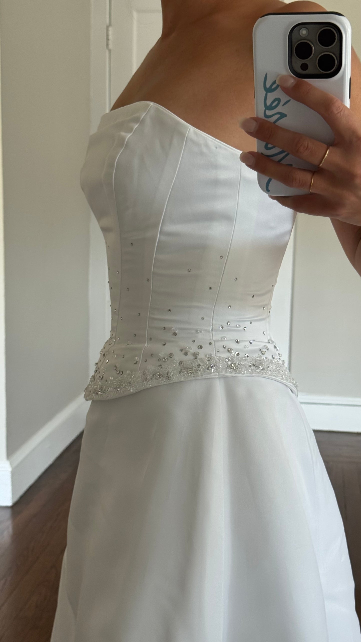 Y2K Basque Waist Embellished Corset Gown