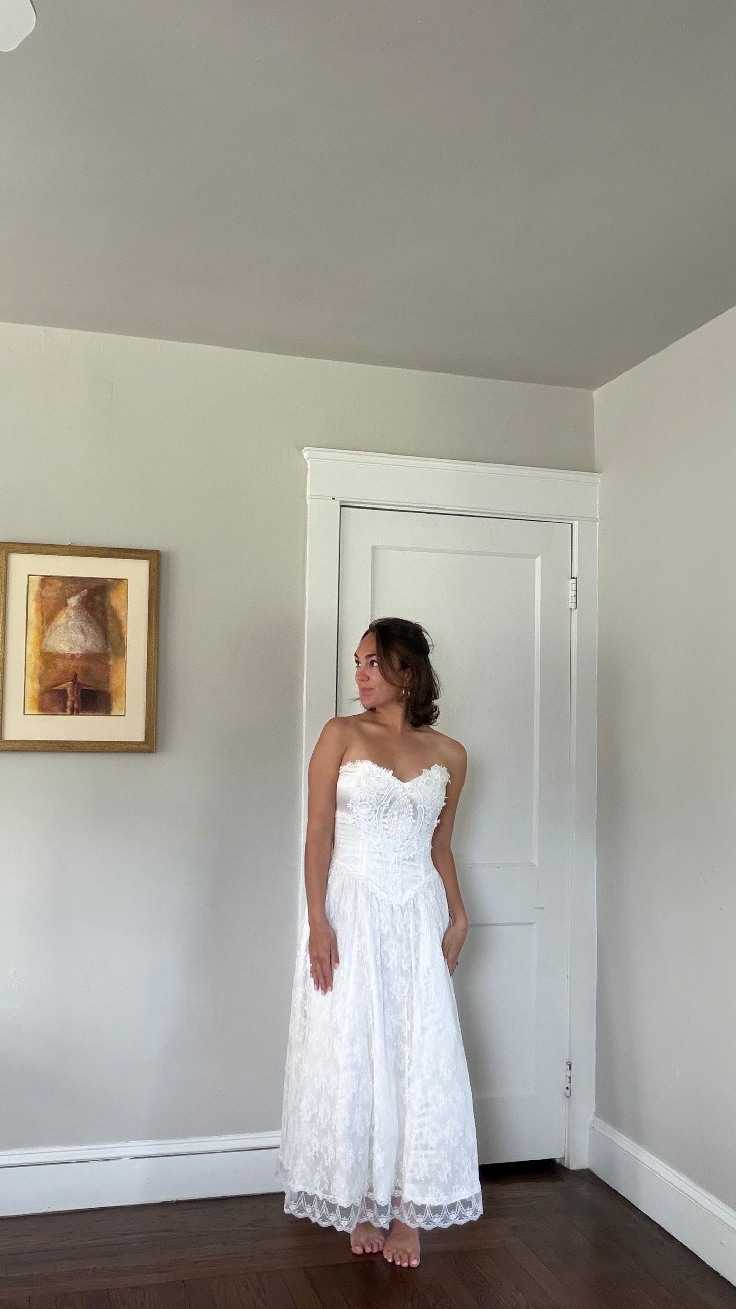 Lace Basque Waist Dress