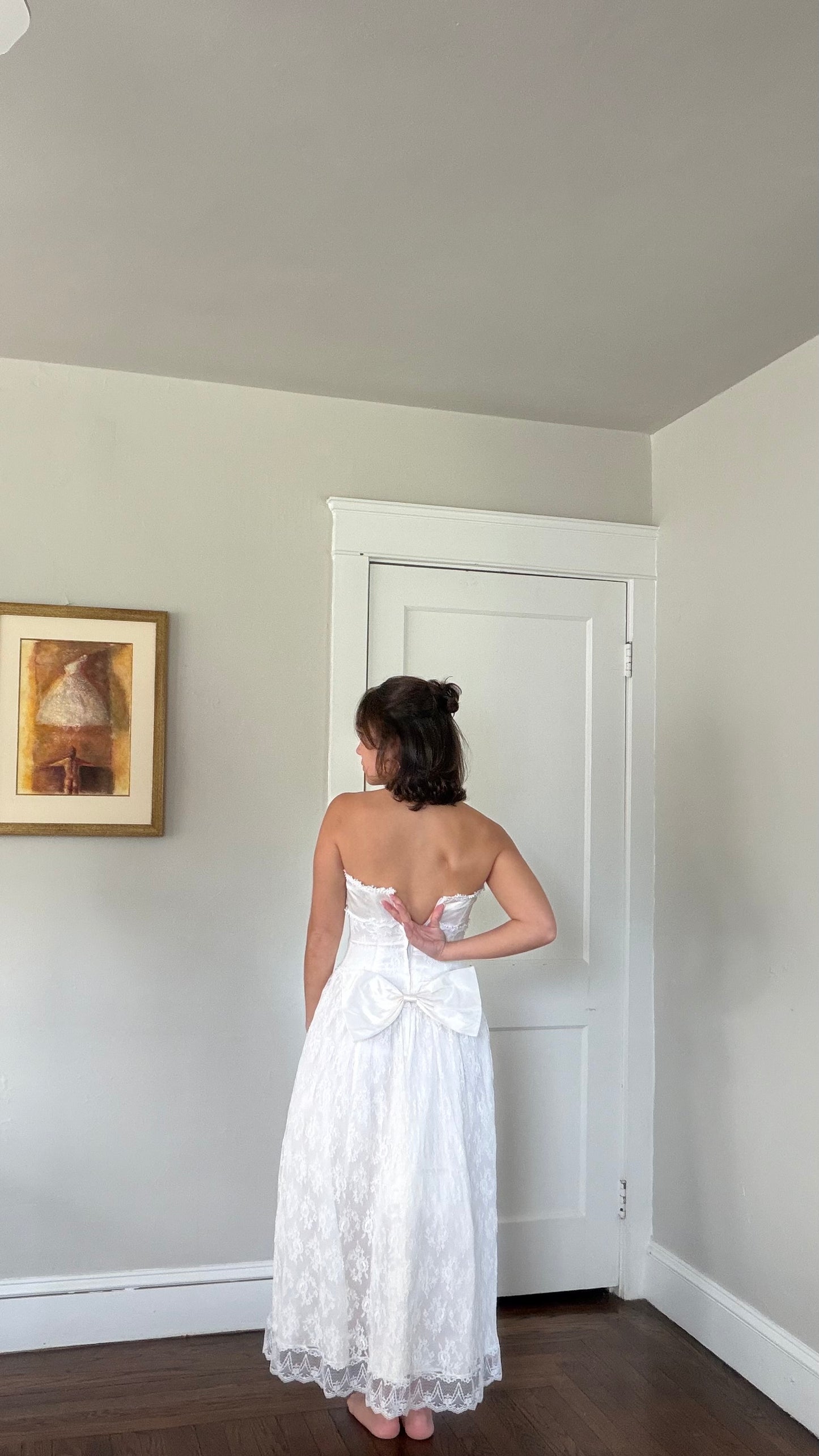 Lace Basque Waist Dress