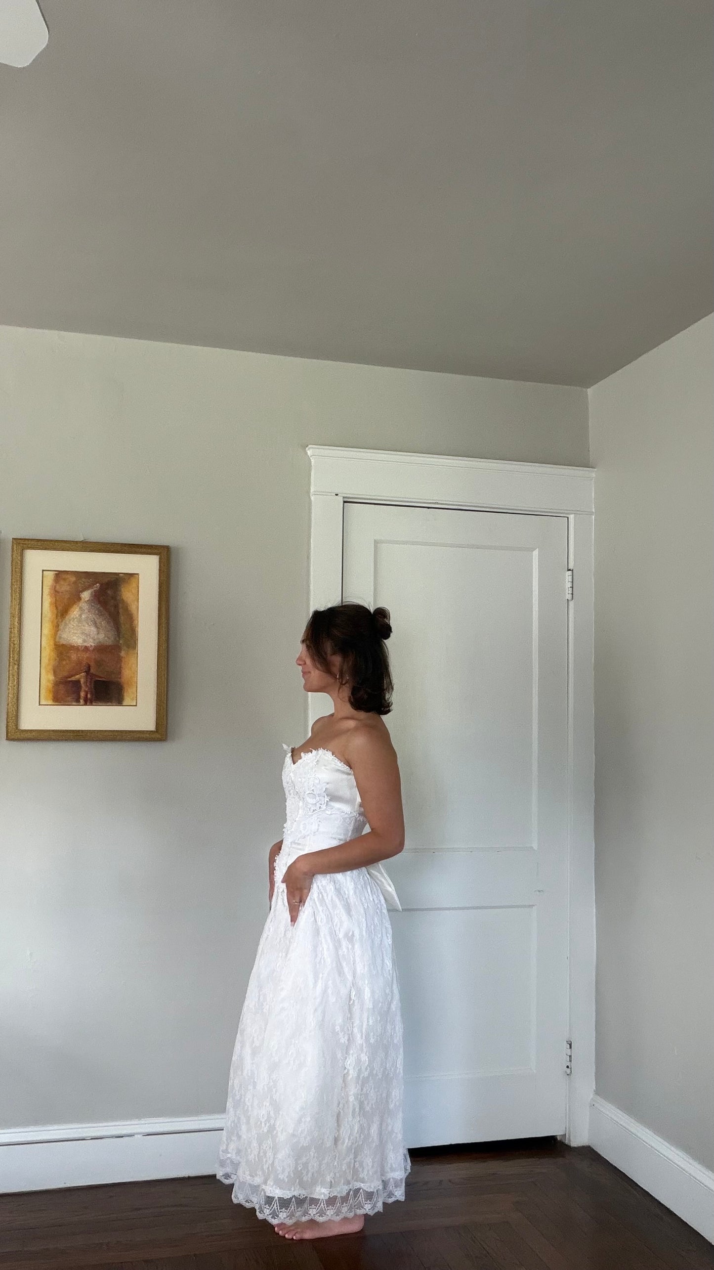 Lace Basque Waist Dress