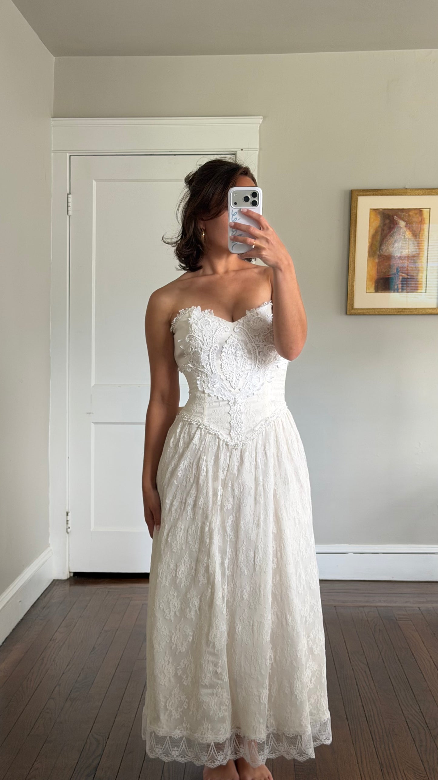 Lace Basque Waist Dress