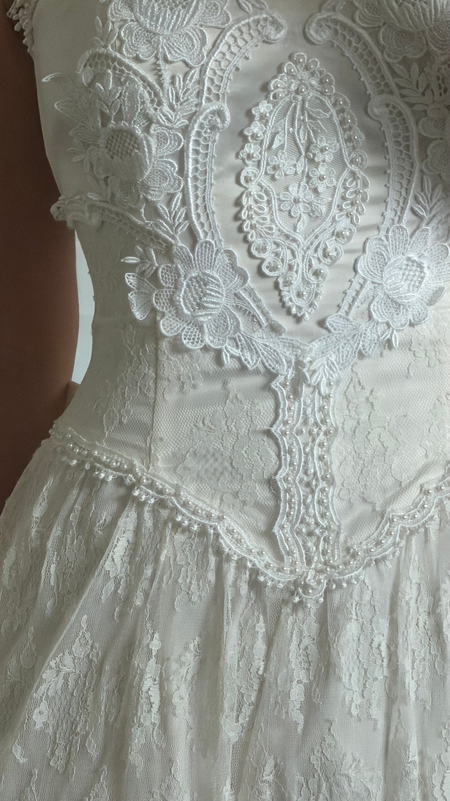 Lace Basque Waist Dress