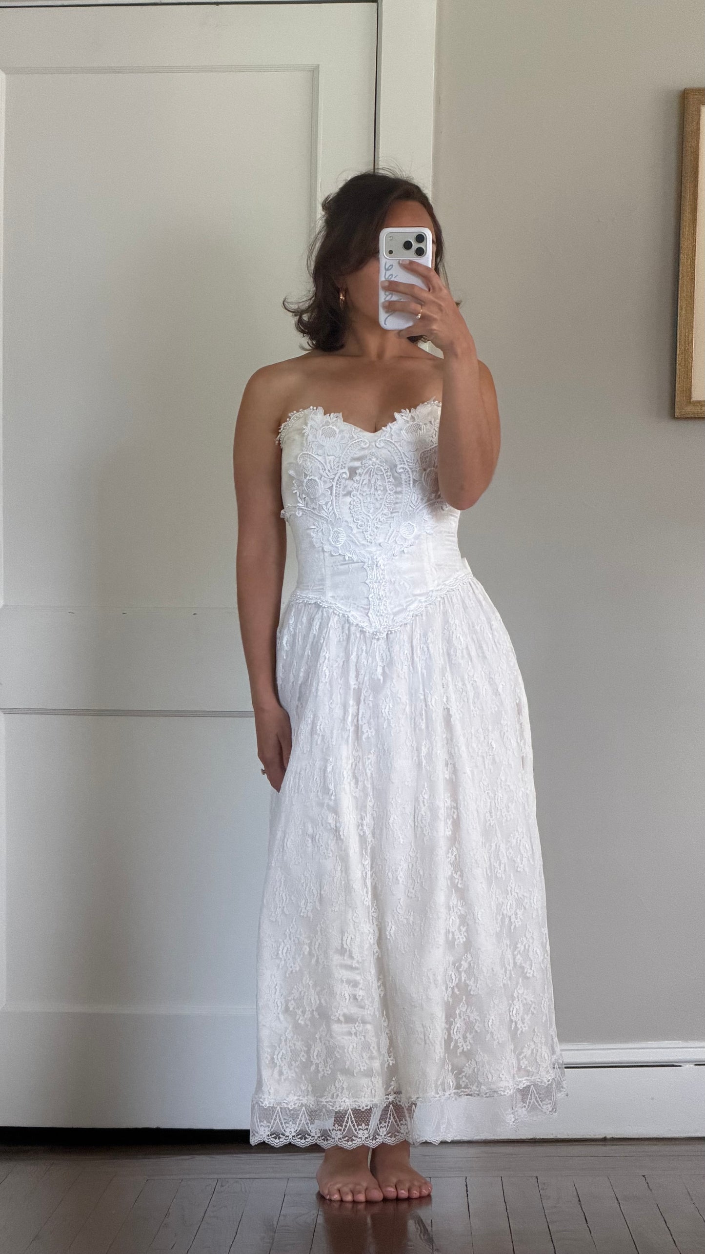 Lace Basque Waist Dress