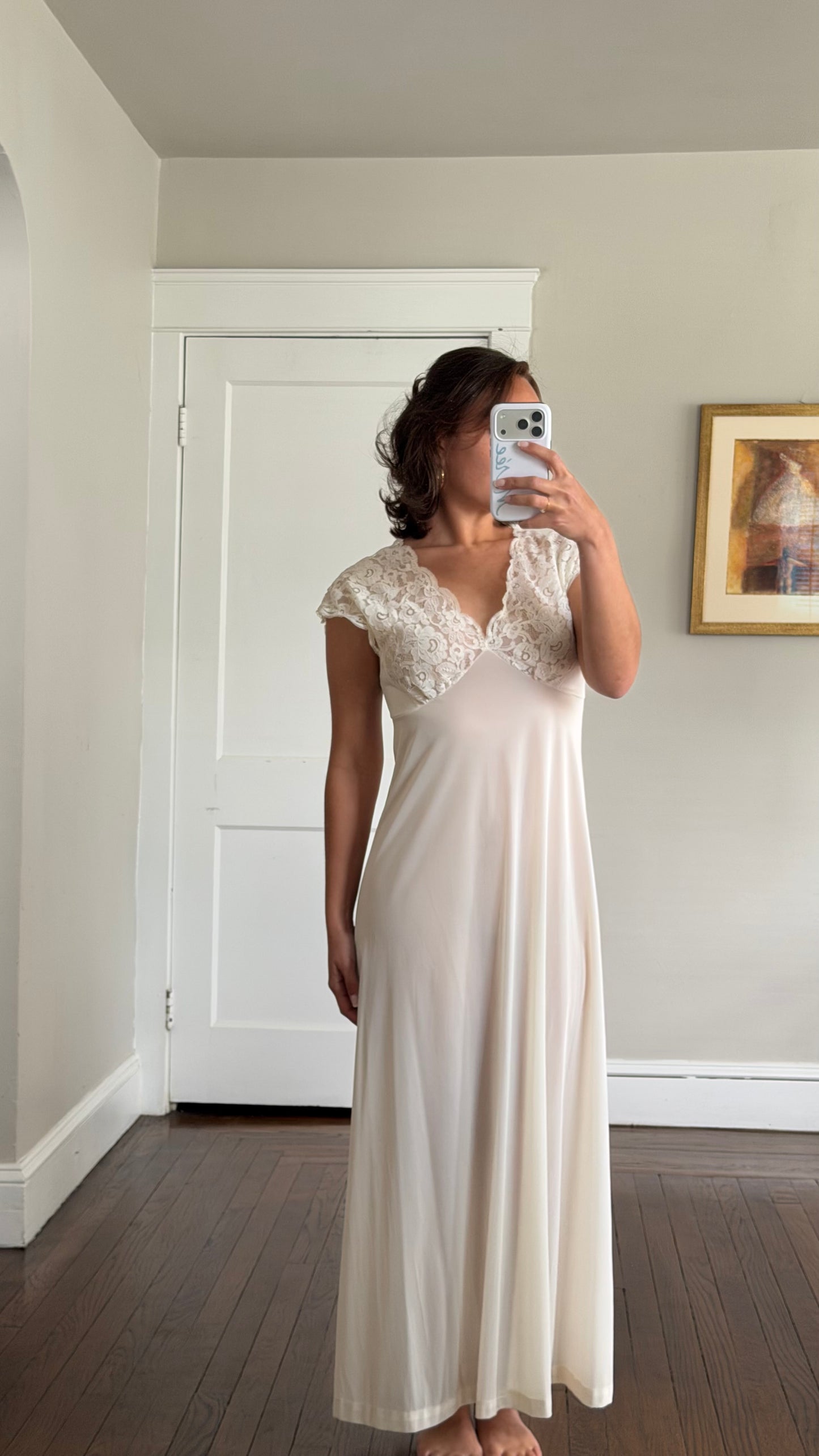 Ivory Lace Cap Sleeve Slip