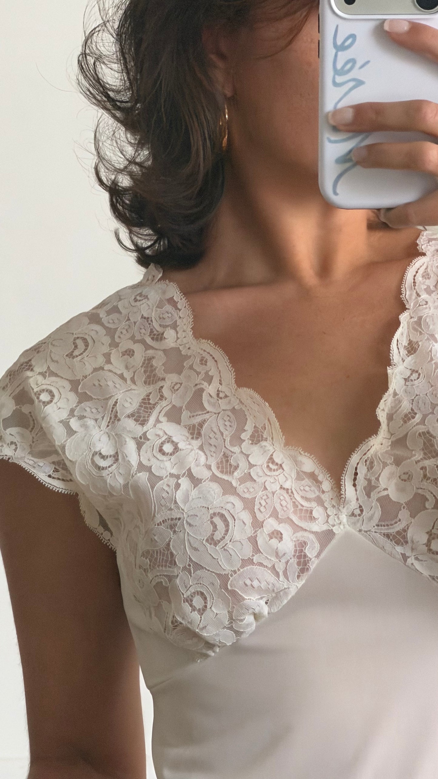 Ivory Lace Cap Sleeve Slip