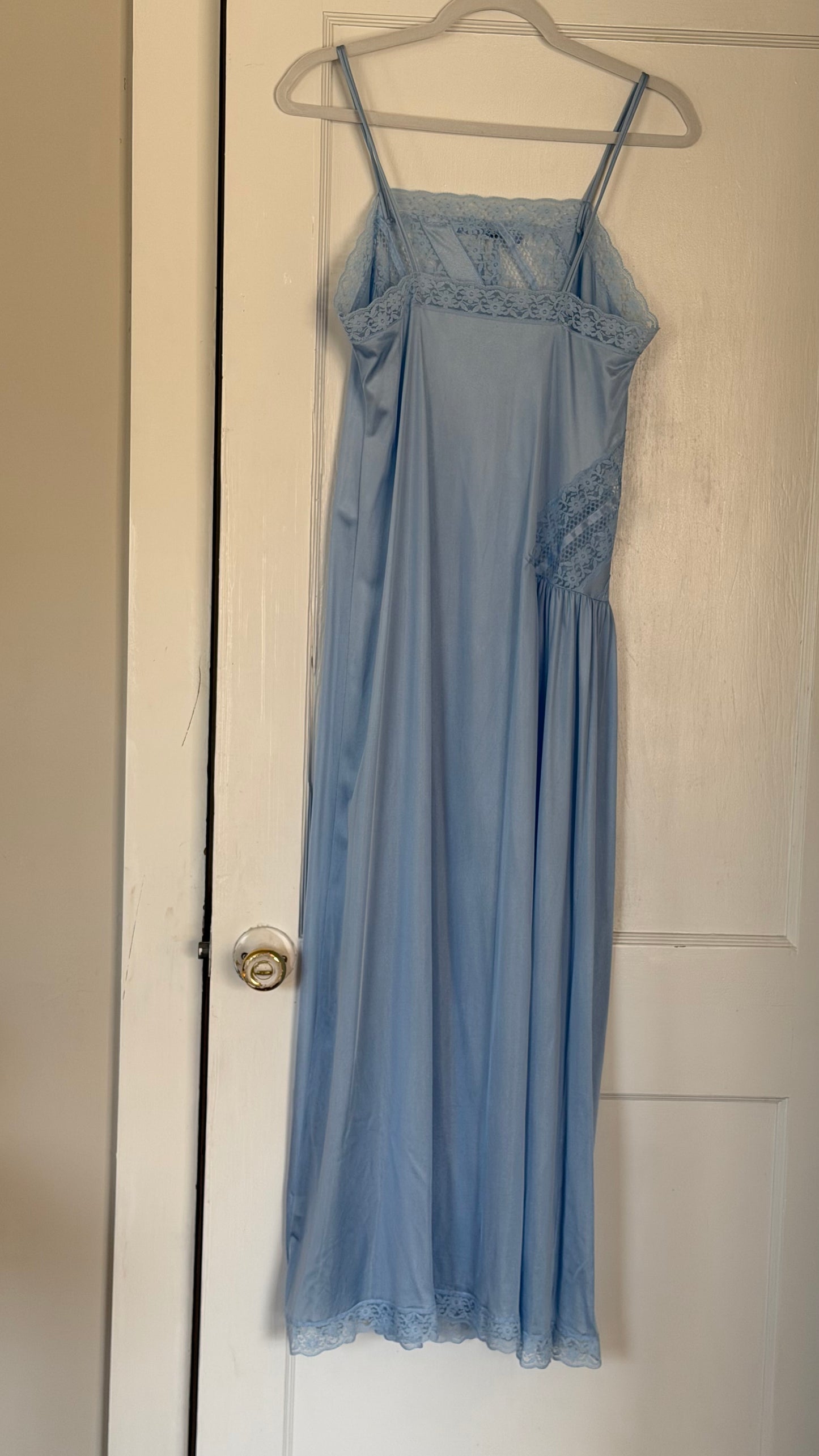 Bow Ribbon & Lace Blue Slip