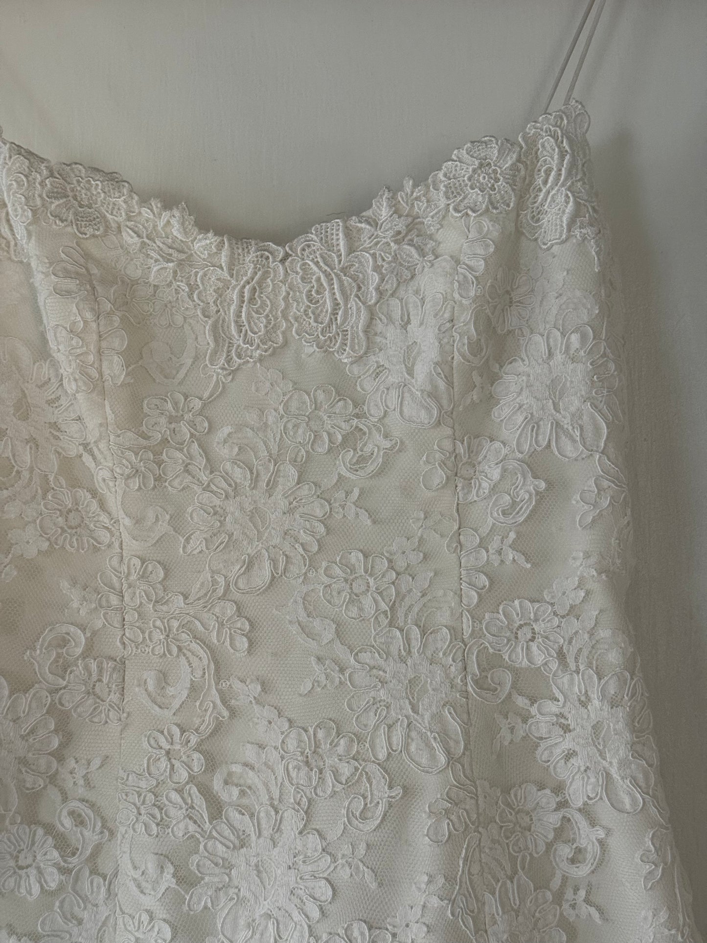 Priscilla of Boston Lace & Tulle Drop Waist Wedding Dress w/ Matching Bolero