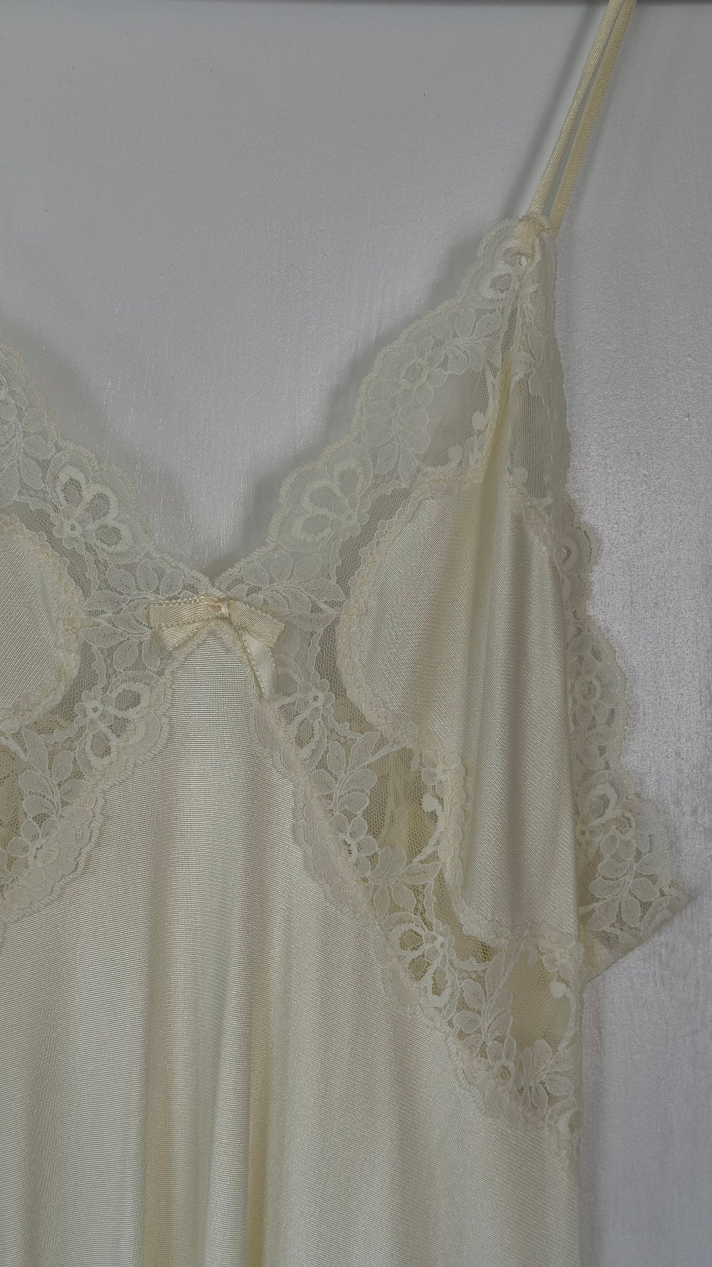 Cream Lace-Trim Maxi Slip