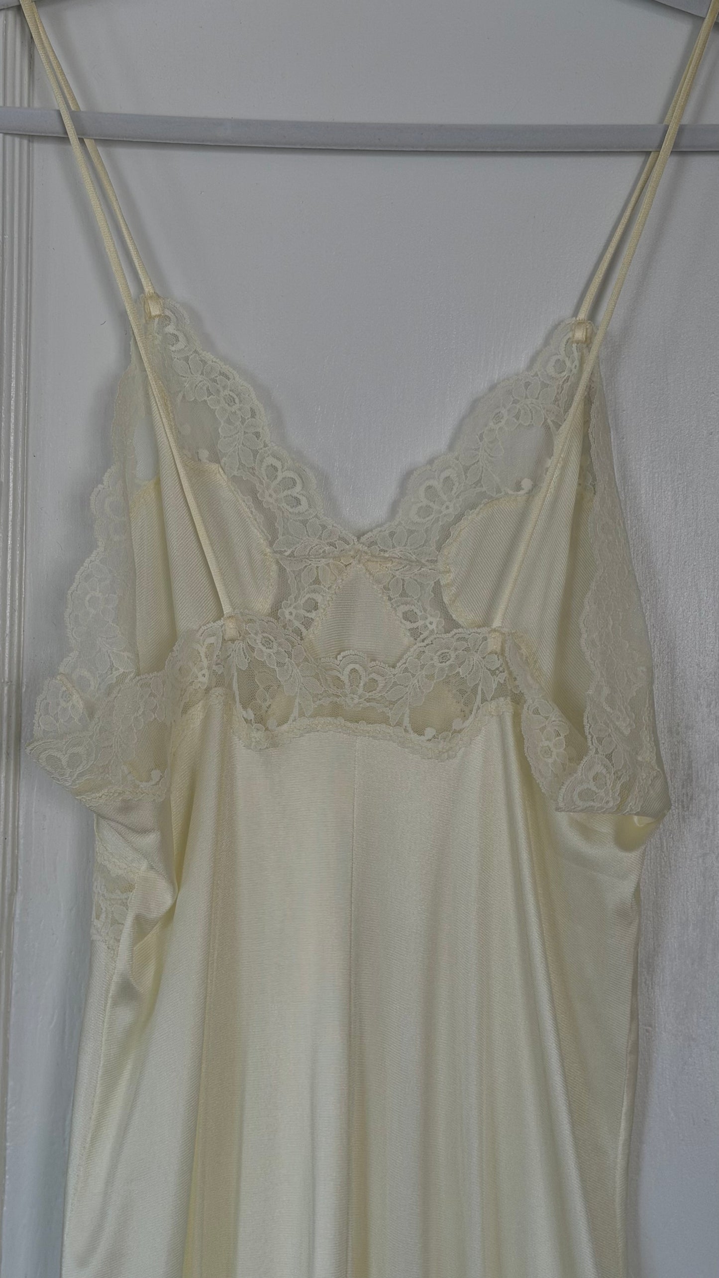 Cream Lace-Trim Maxi Slip