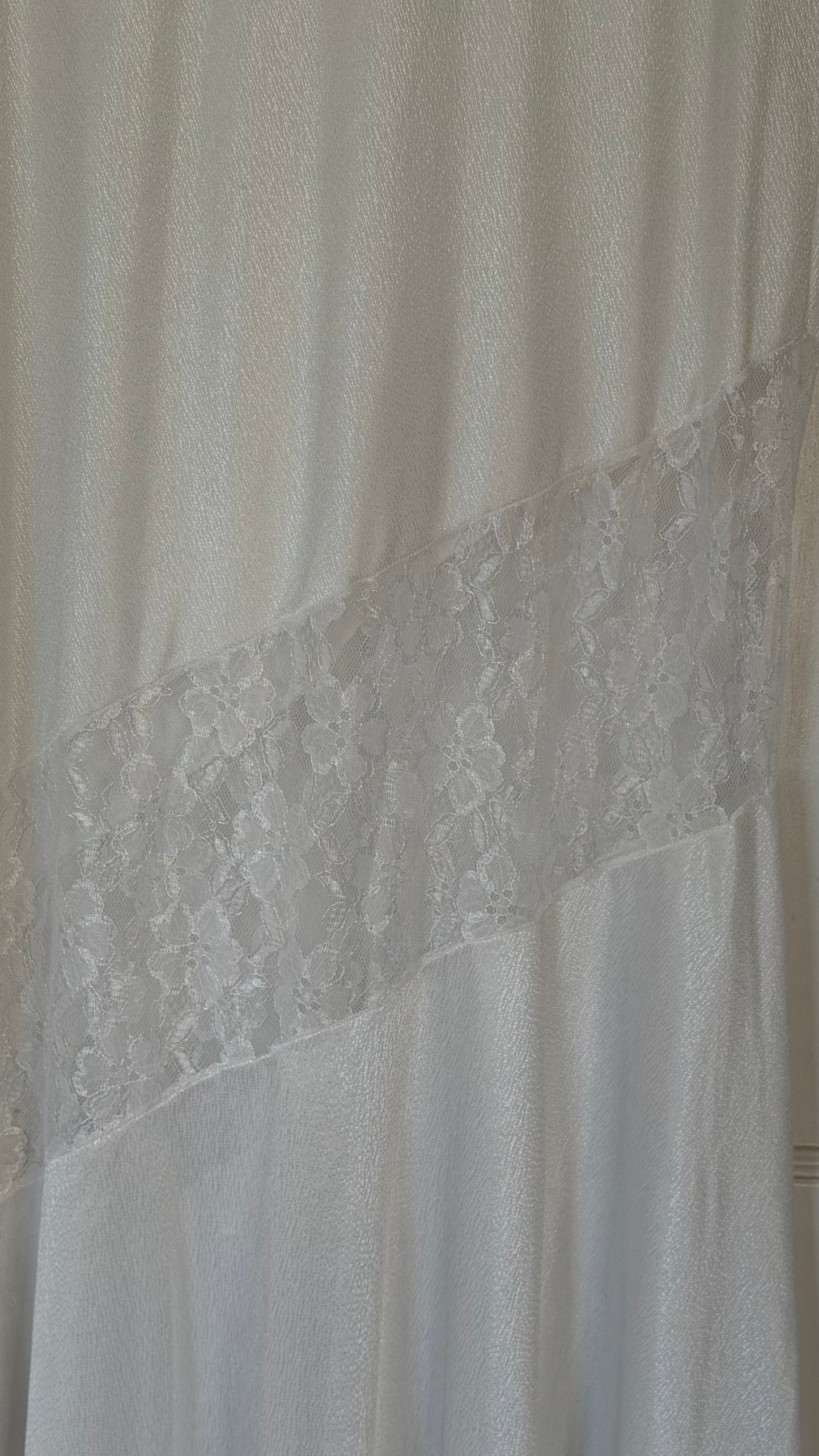 White Lace Maxi Slip with Flutter Sleeves