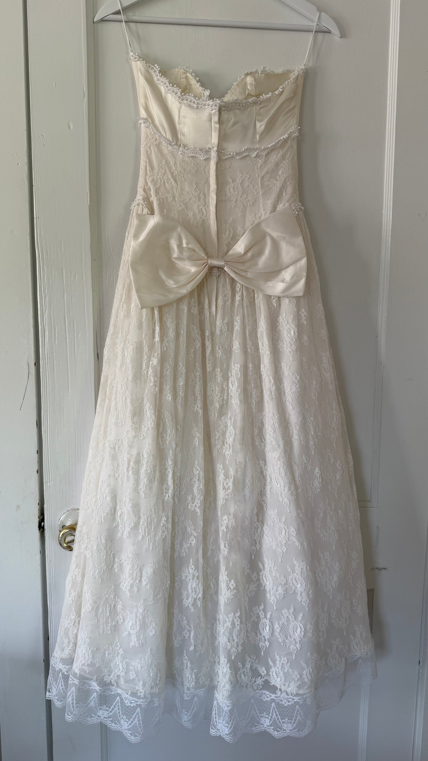 Lace Basque Waist Dress