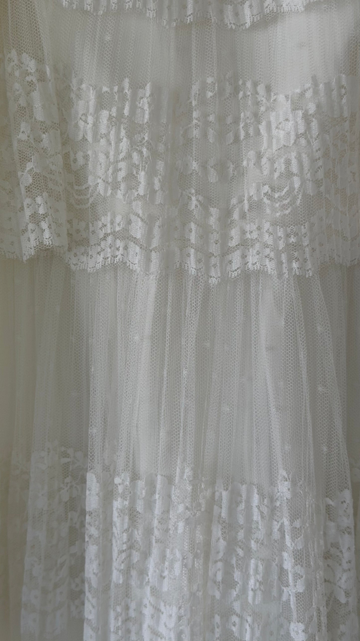 Swiss Dot & Lace Tiered Bridal Dress