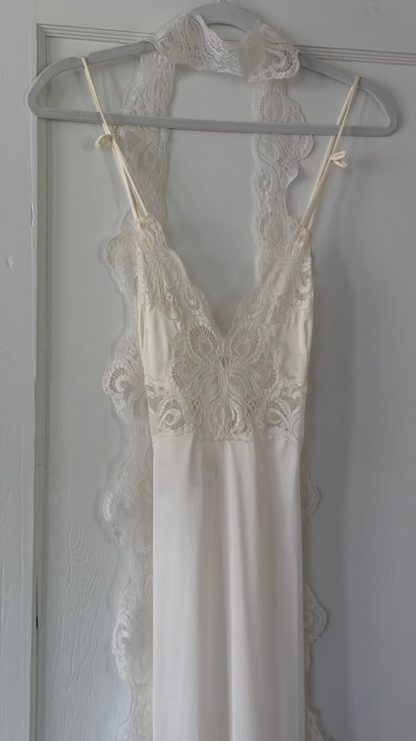 Lace Detail Slip with Custom Matching Neck Scarf