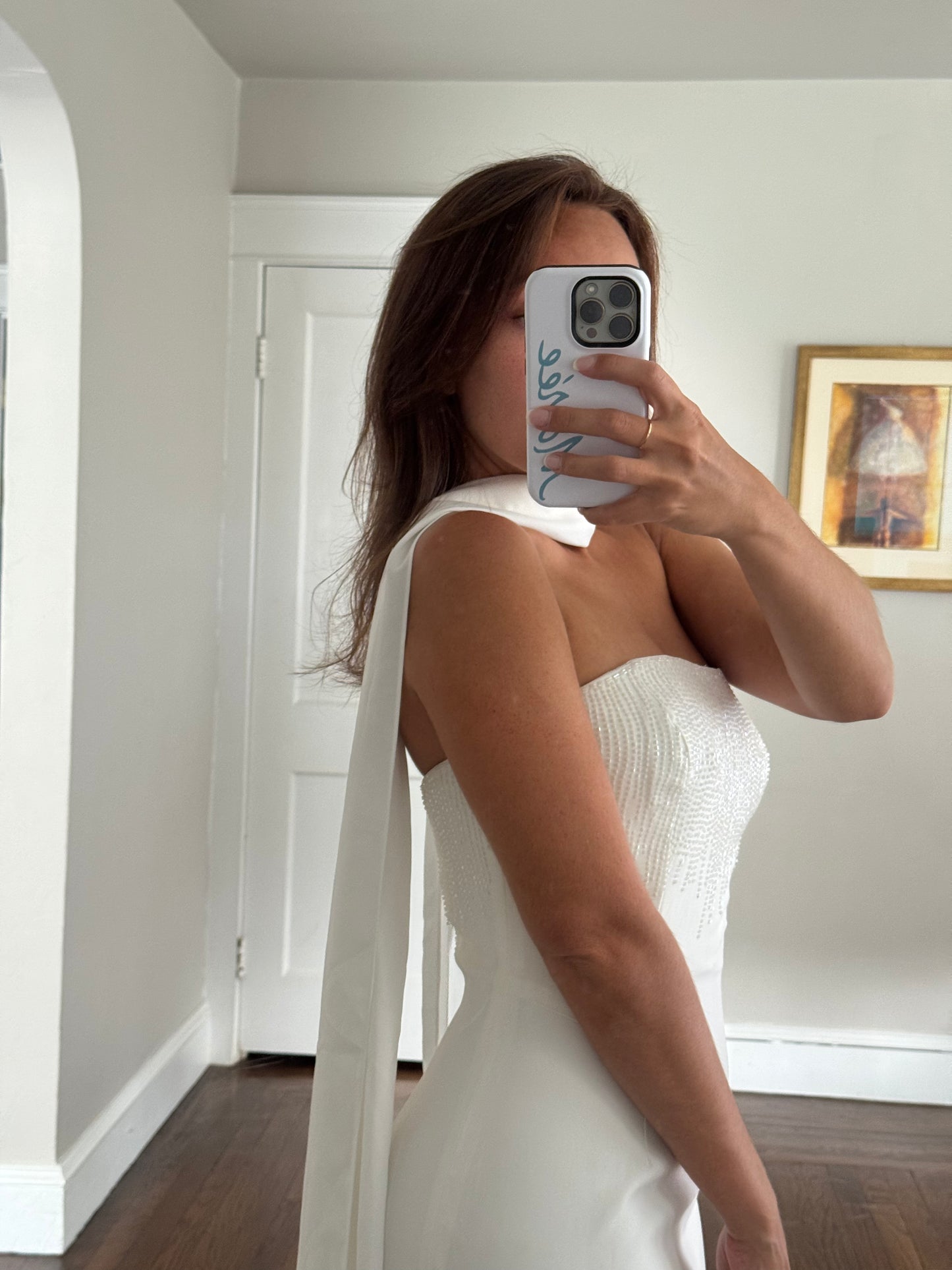 90s/Y2K Cassandra Stone Dress with Matching Neck Scarf