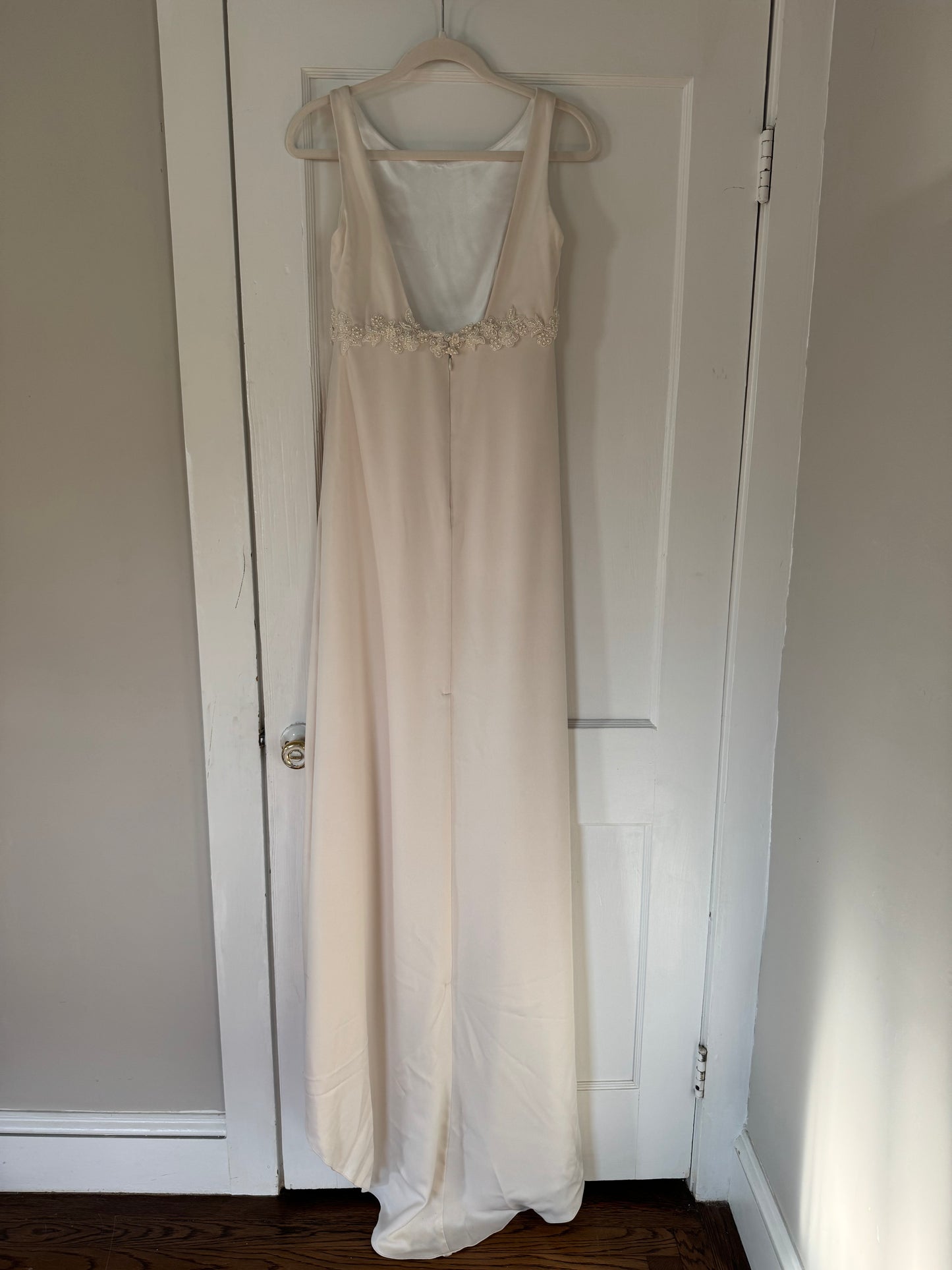 Low Back Ivory Wedding Dress with Train