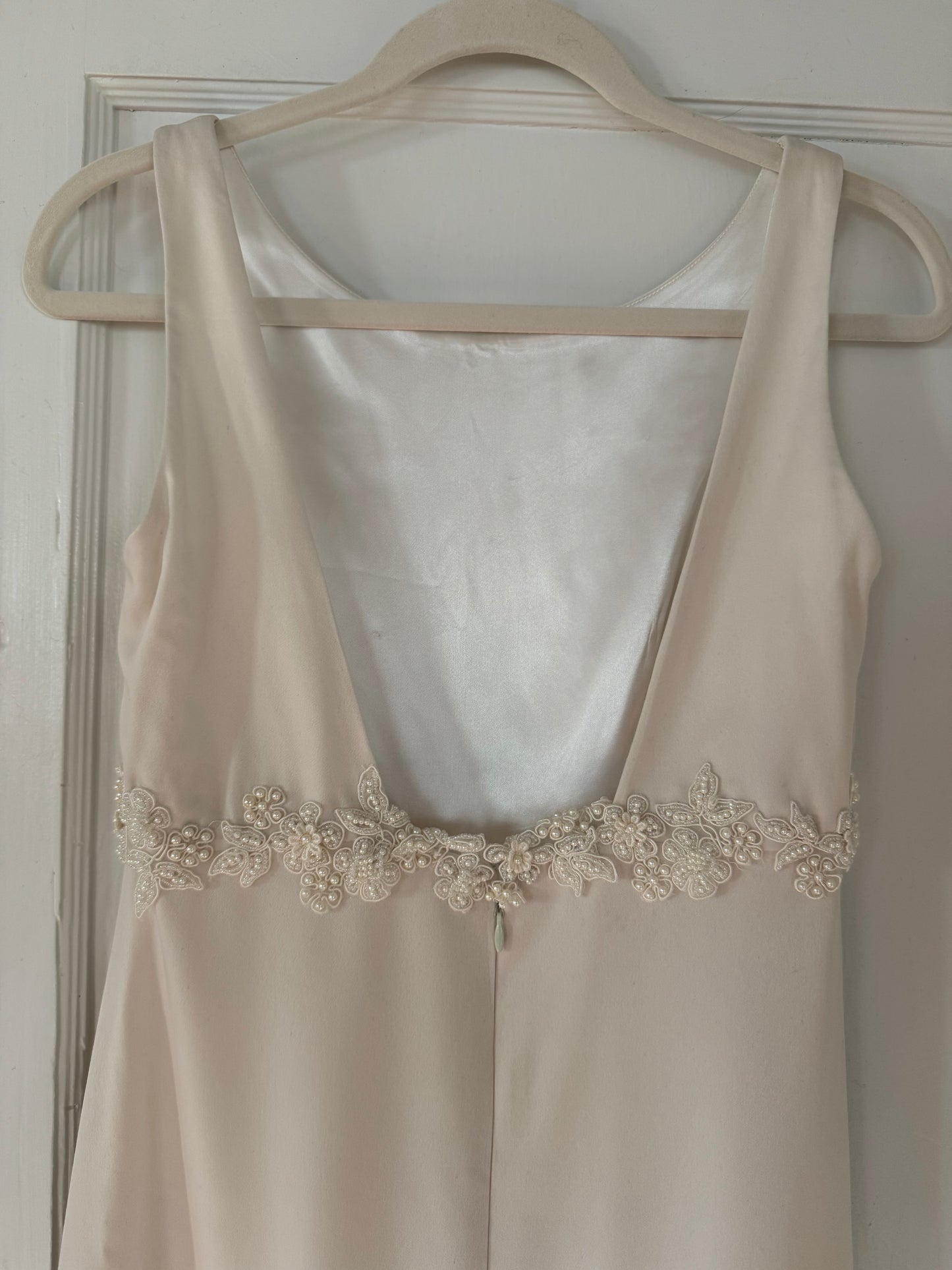 Low Back Ivory Wedding Dress with Train