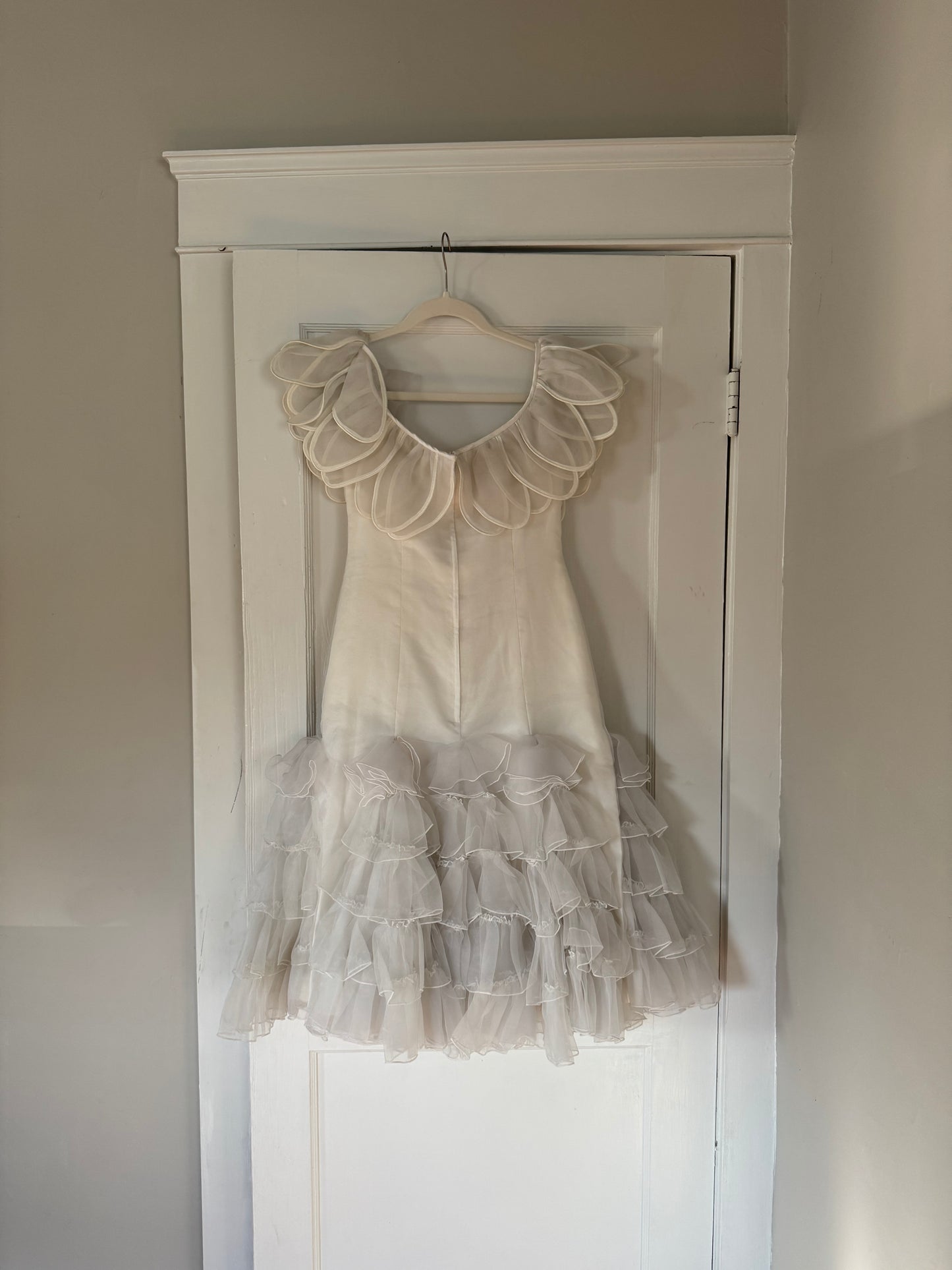 Rare 80s Raggi Florida Off the Shoulder Petal Dress