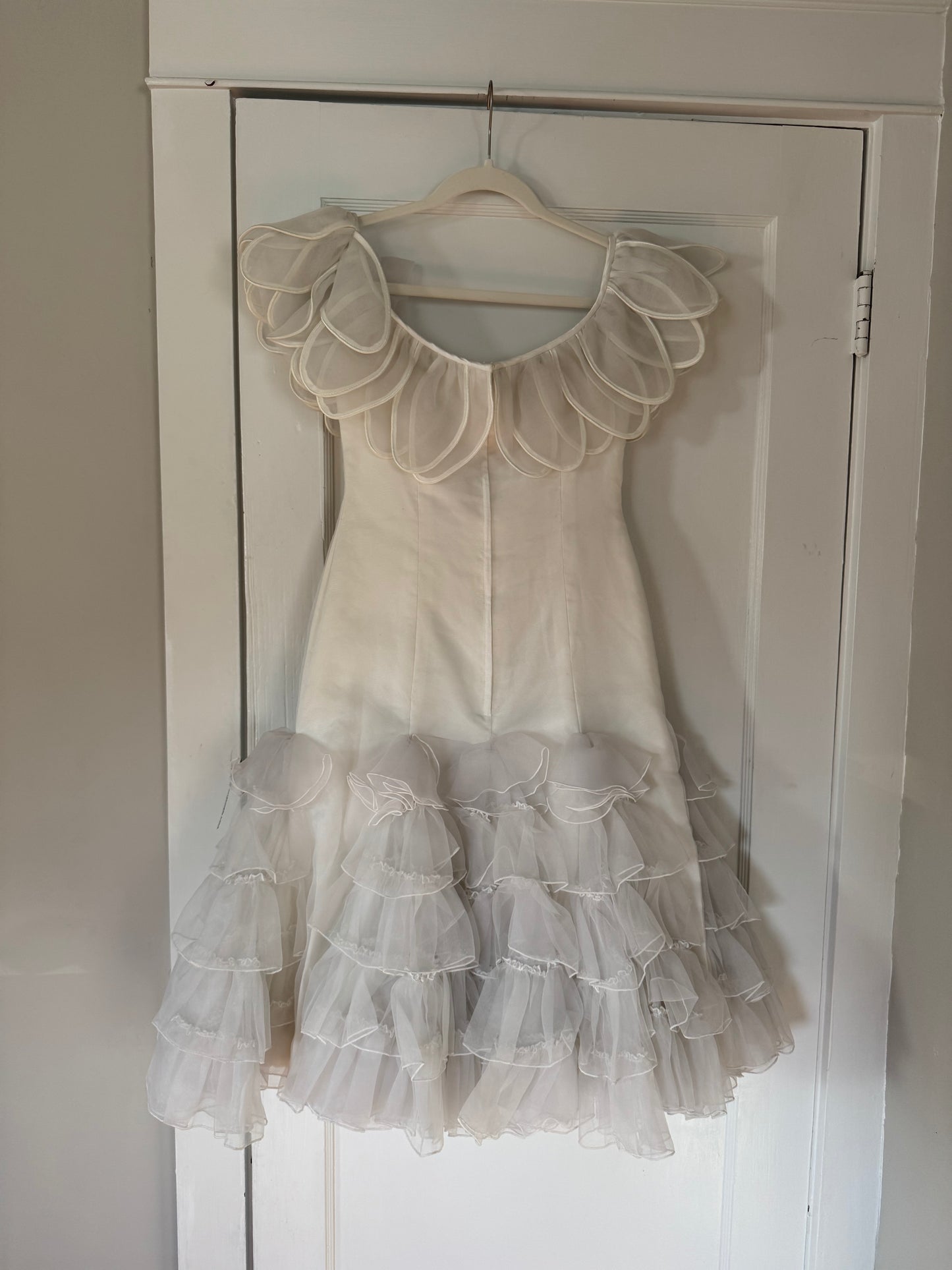 Rare 80s Raggi Florida Off the Shoulder Petal Dress