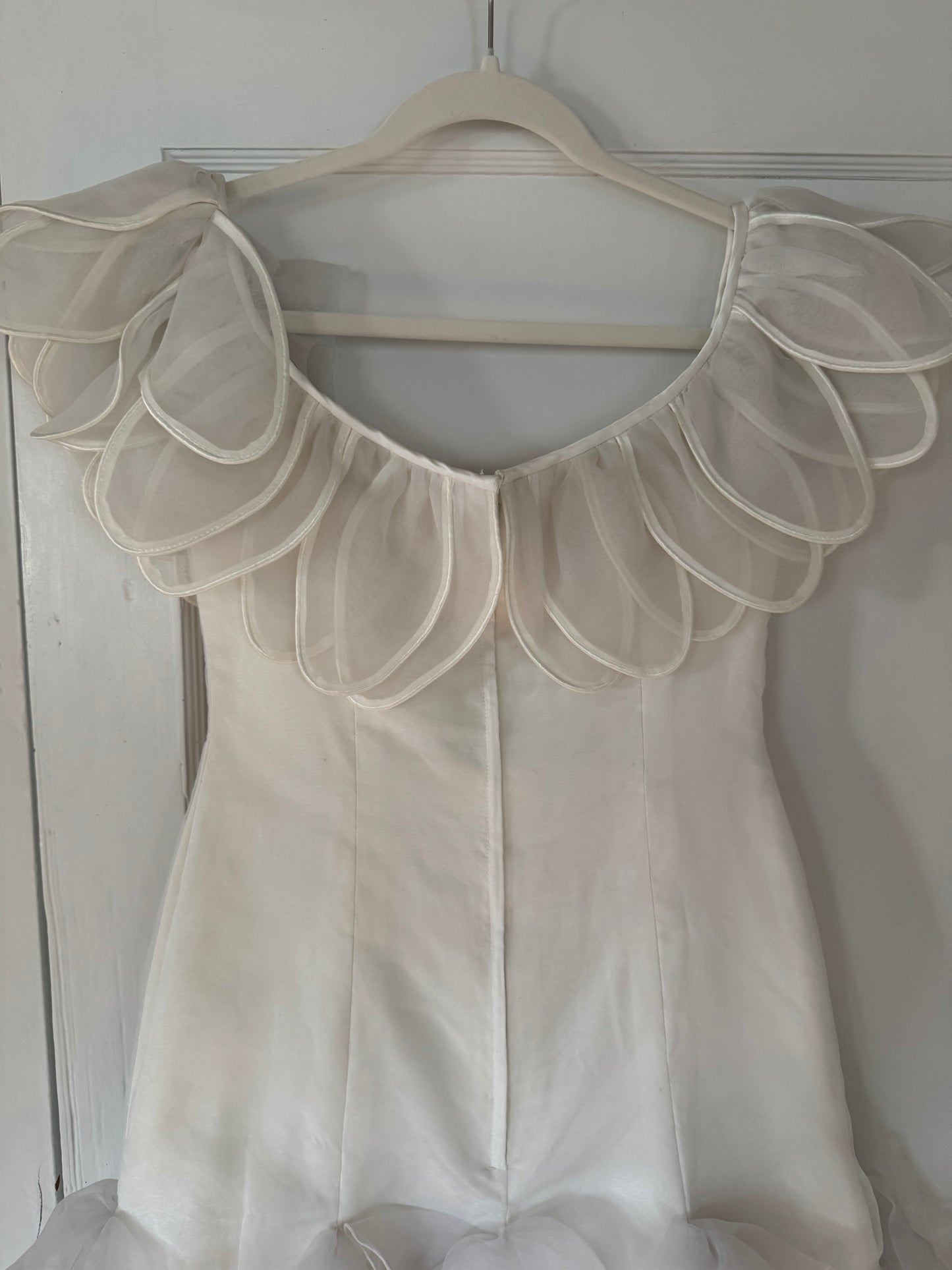 Rare 80s Raggi Florida Off the Shoulder Petal Dress