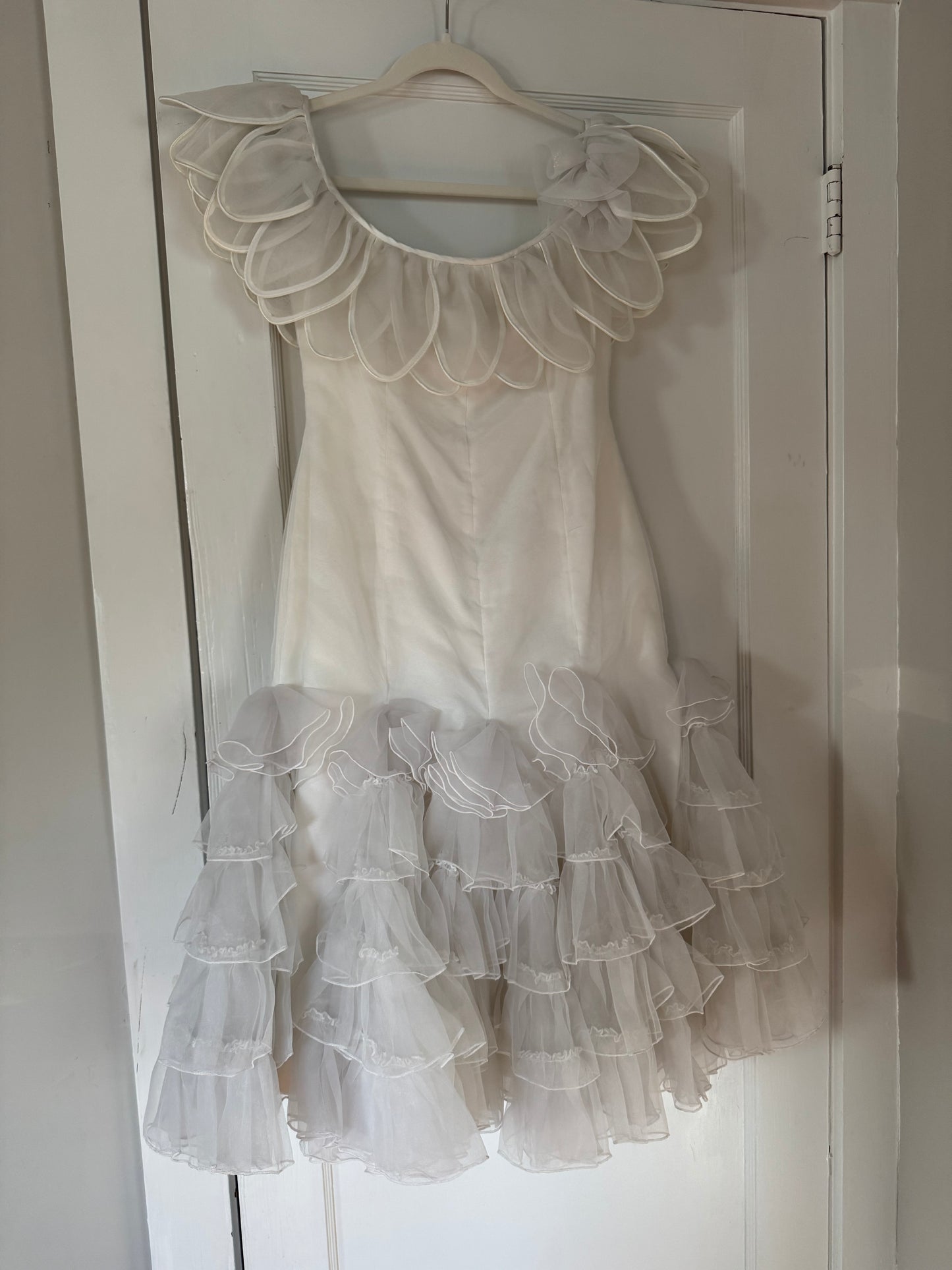 Rare 80s Raggi Florida Off the Shoulder Petal Dress