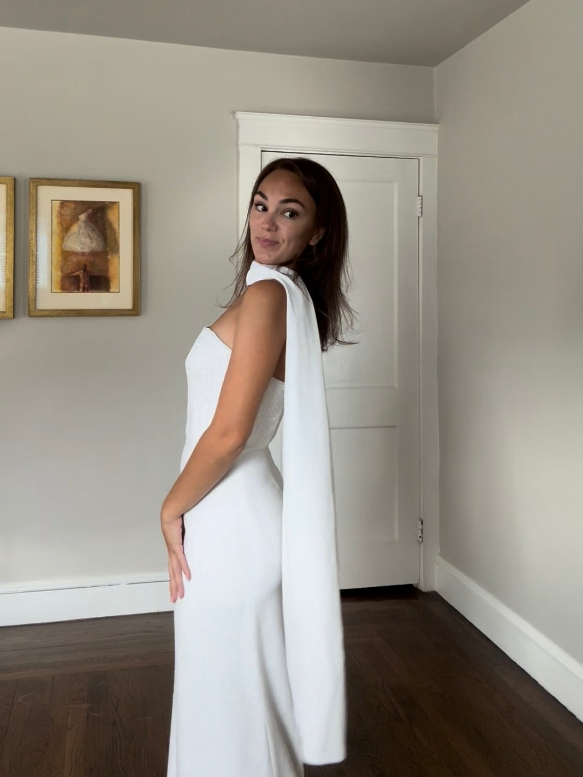 90s/Y2K Cassandra Stone Dress with Matching Neck Scarf