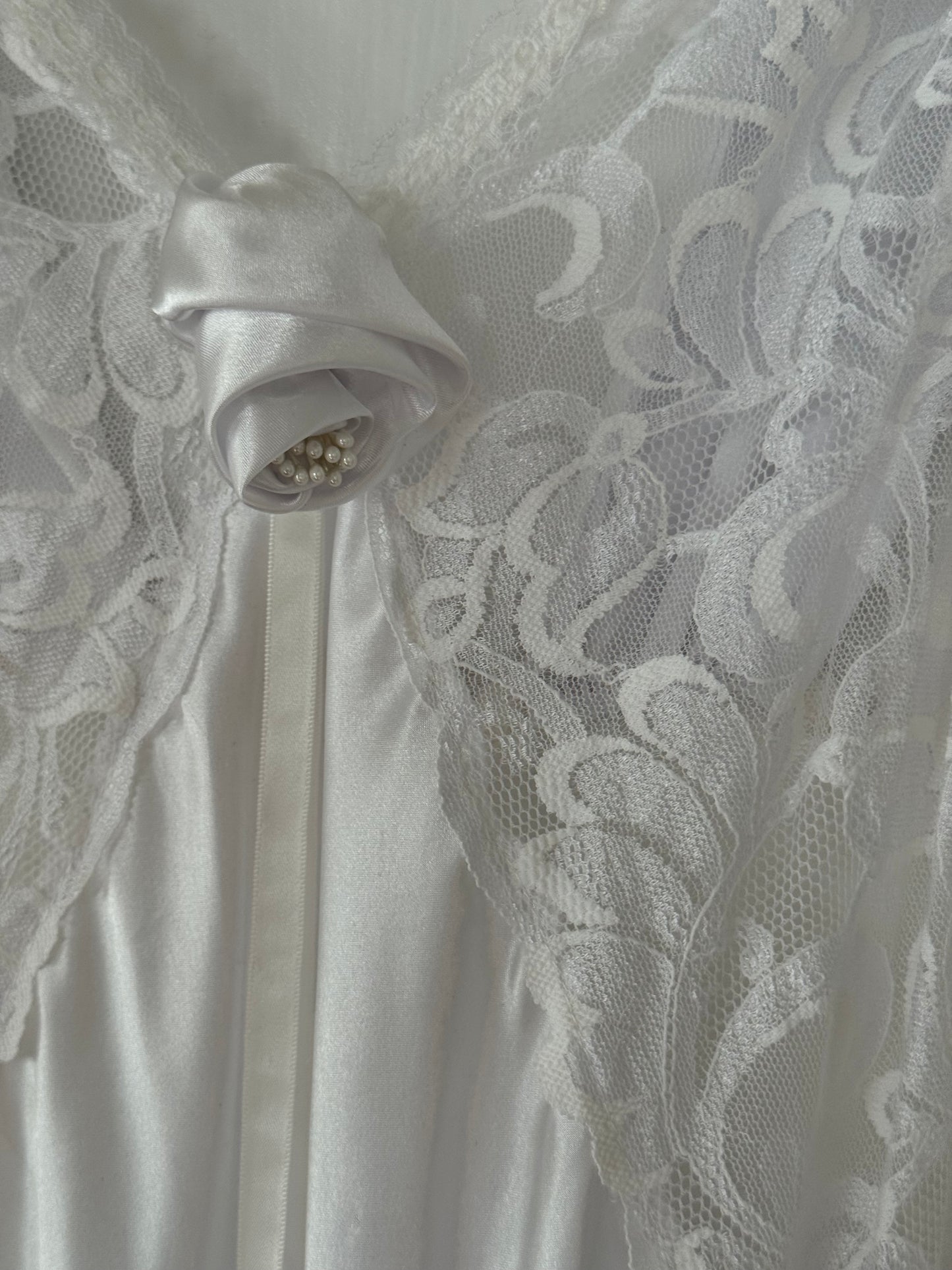 Rare Mara Intimates Lace Rosette & Ribbon Detail Slip Dress