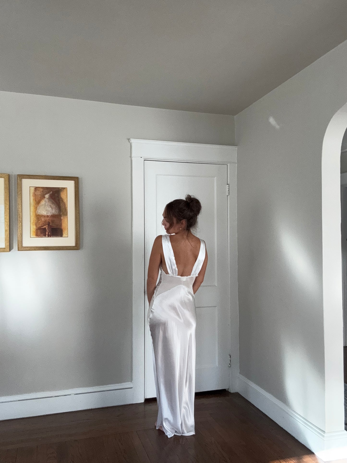 Rare Mara Intimates Lace Rosette & Ribbon Detail Slip Dress