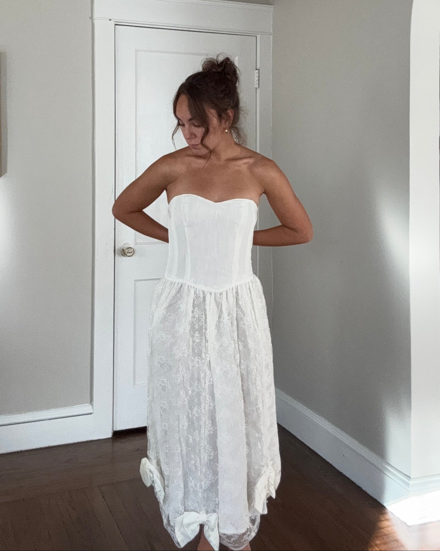 Rare 60s Bow Detail Midi Dress