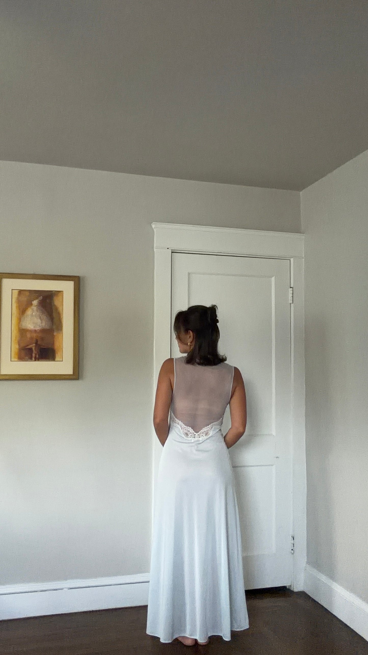 Bridal Blue Sheer-Back Slip and Robe Peignoir Set