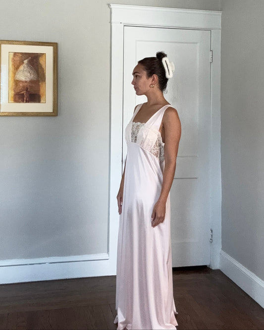 Rare Vintage Blush Pink Lace Detail Slip