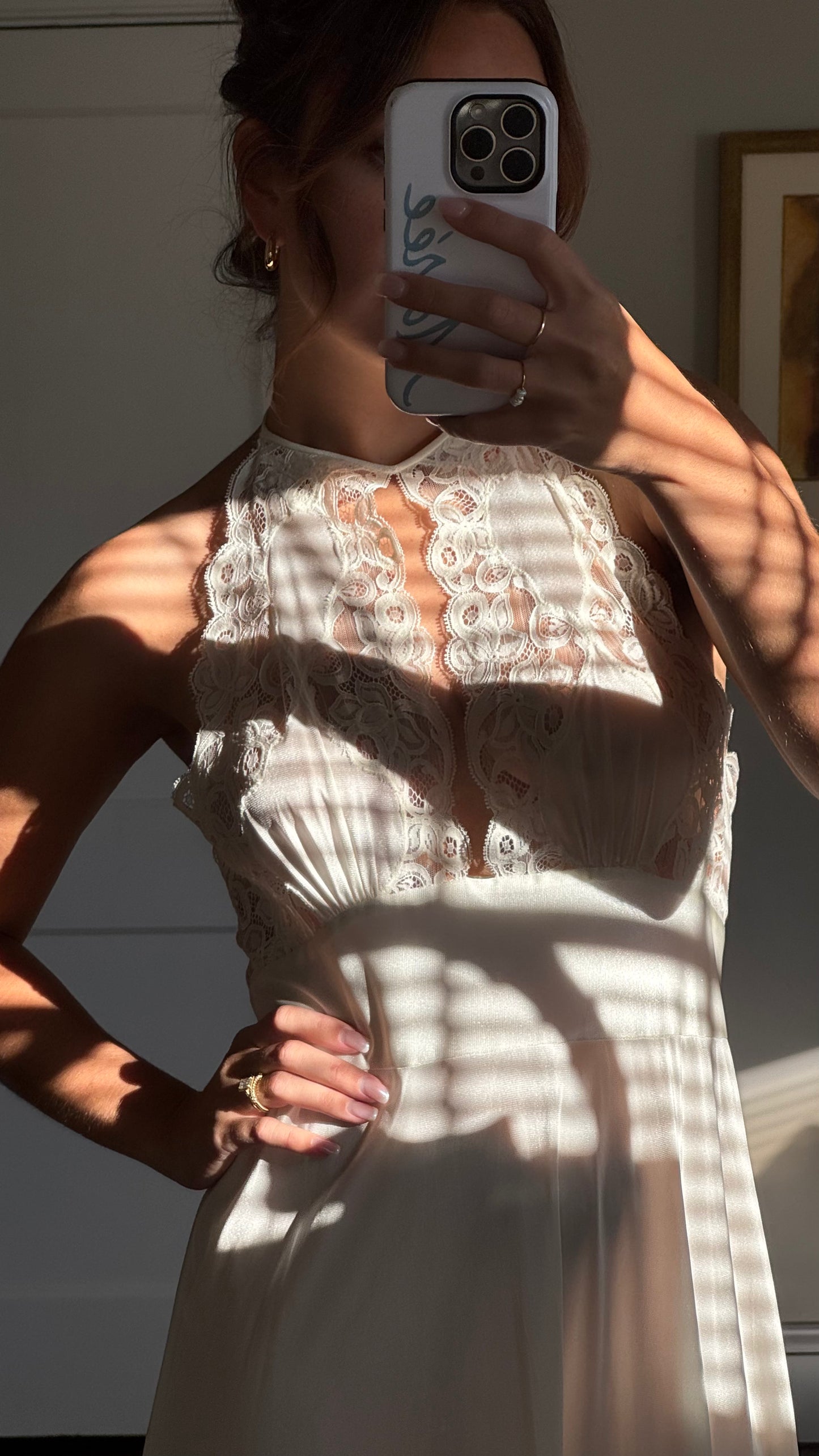 Rare Lily of France Lace Cutout Slip