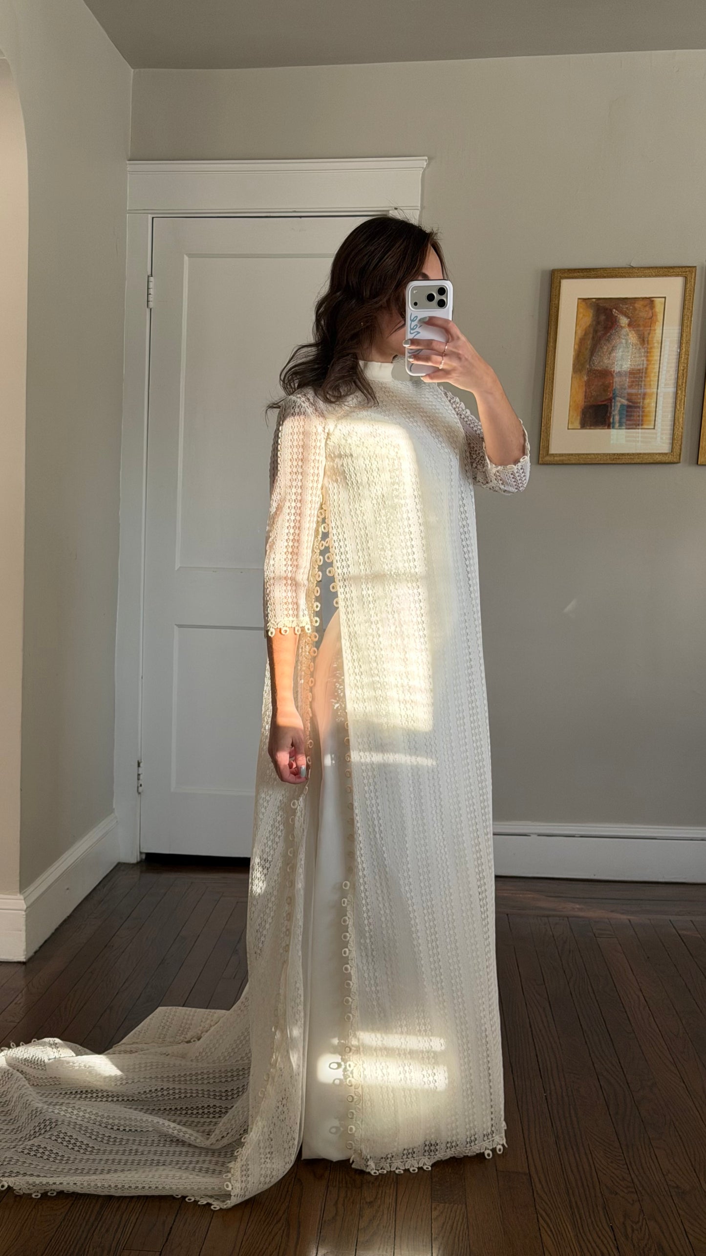 Rare Canadian Two-Piece Wedding Ensemble with Train