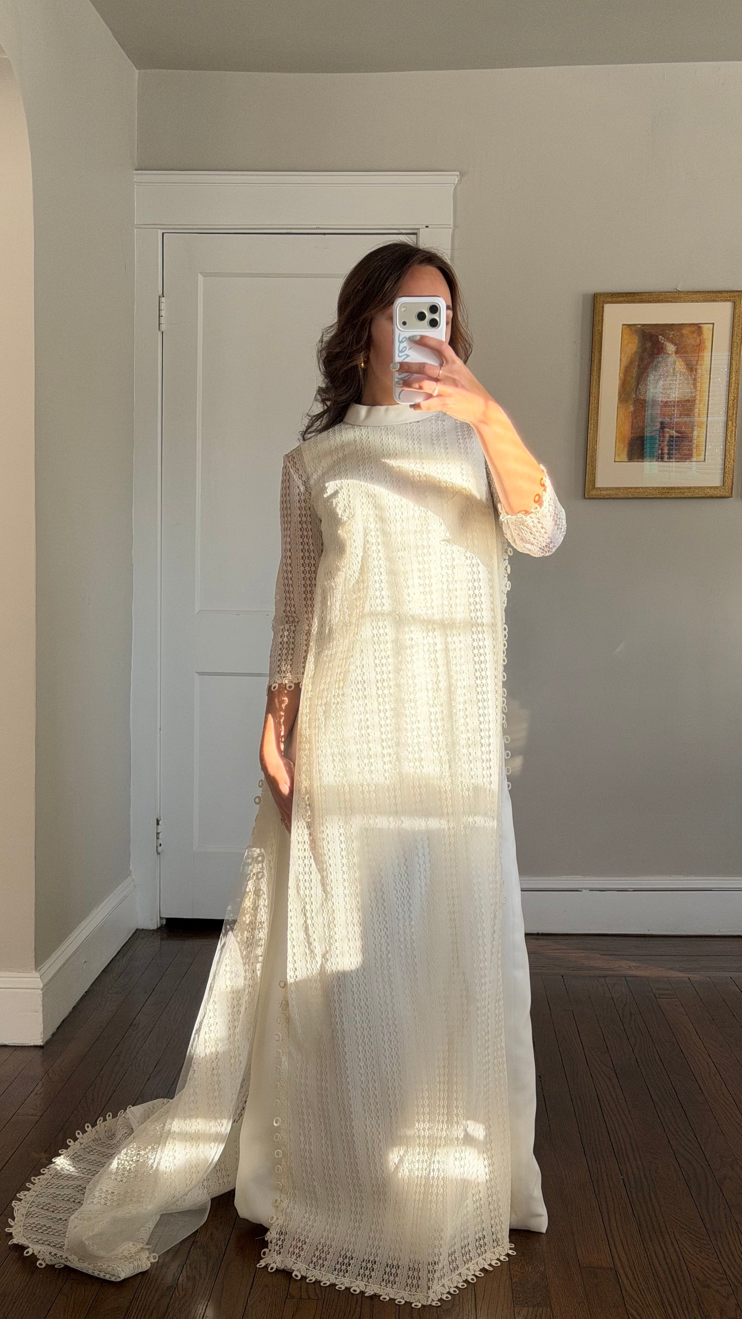 Rare Canadian Two-Piece Wedding Ensemble with Train