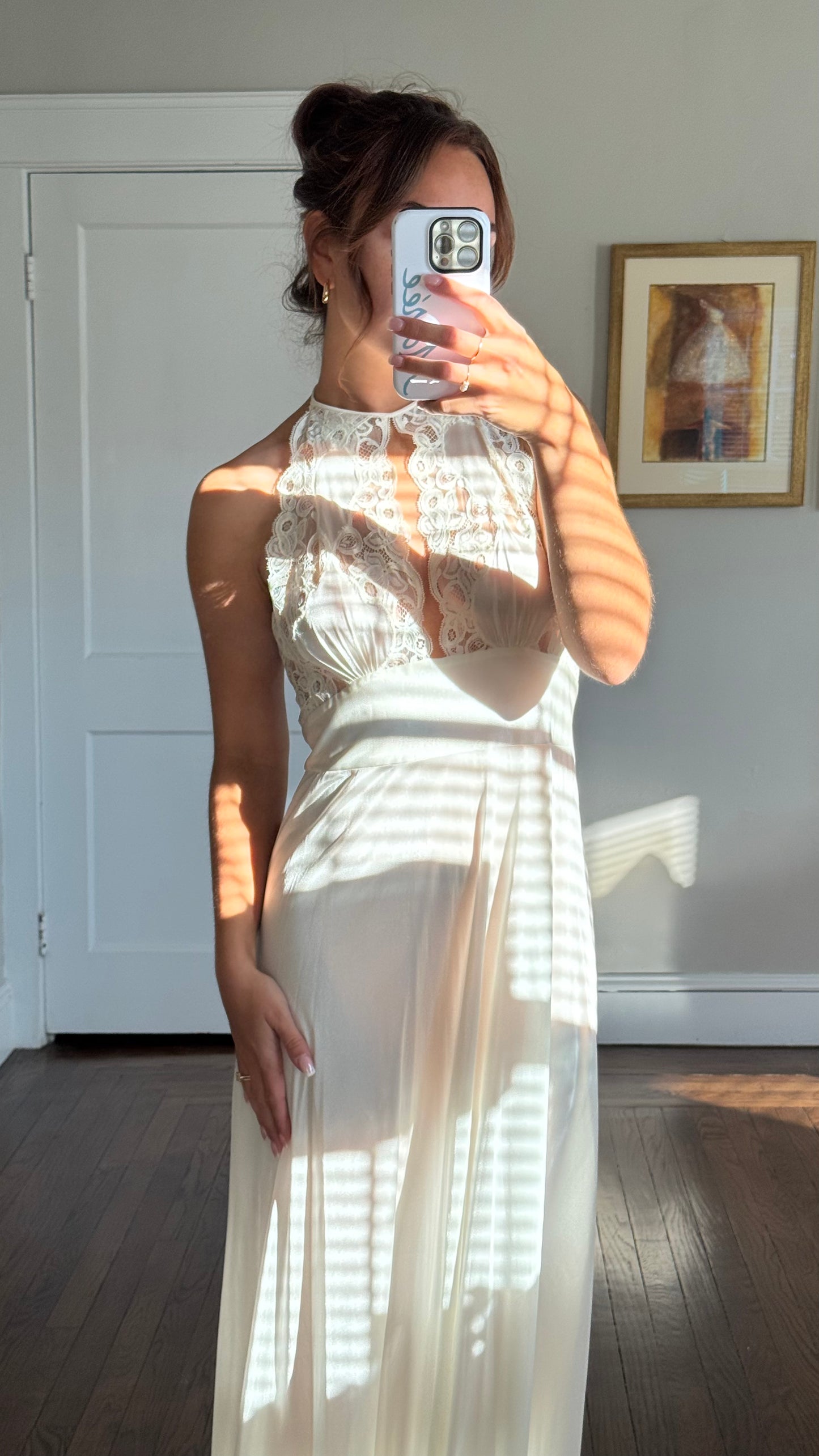 Rare Lily of France Lace Cutout Slip