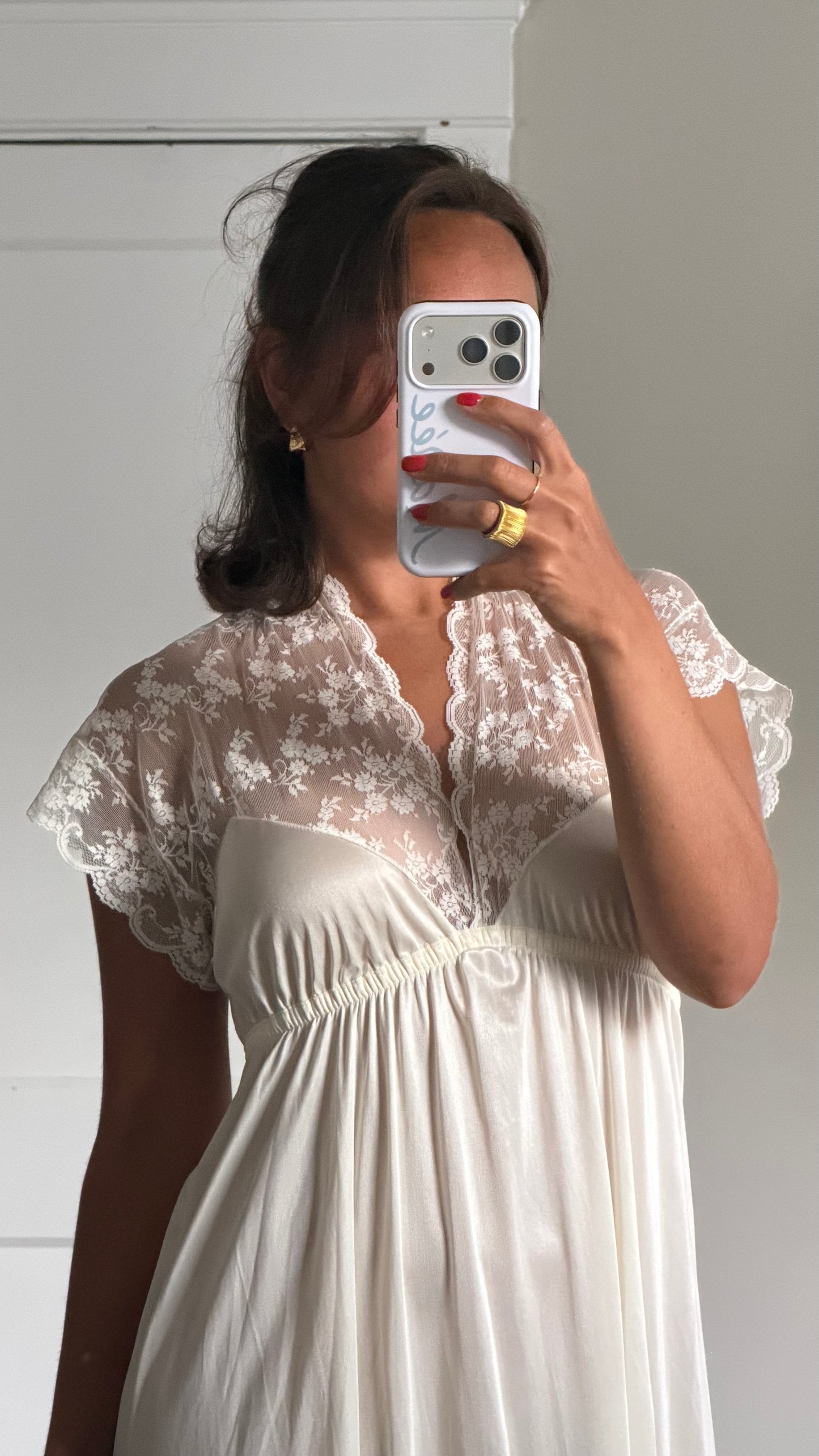 Cap Sleeve Lace Ivory/Cream Slip