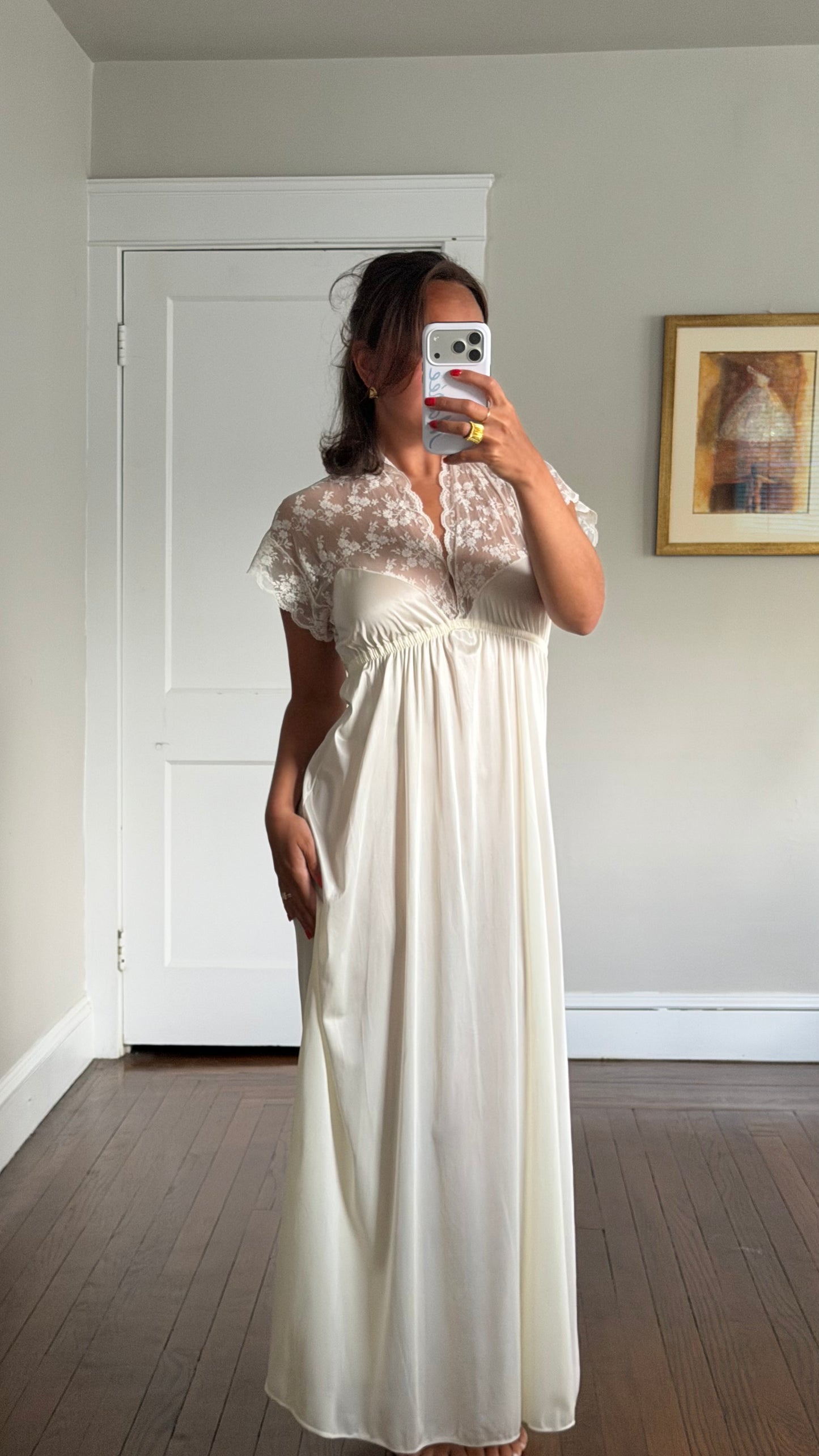 Cap Sleeve Lace Ivory/Cream Slip