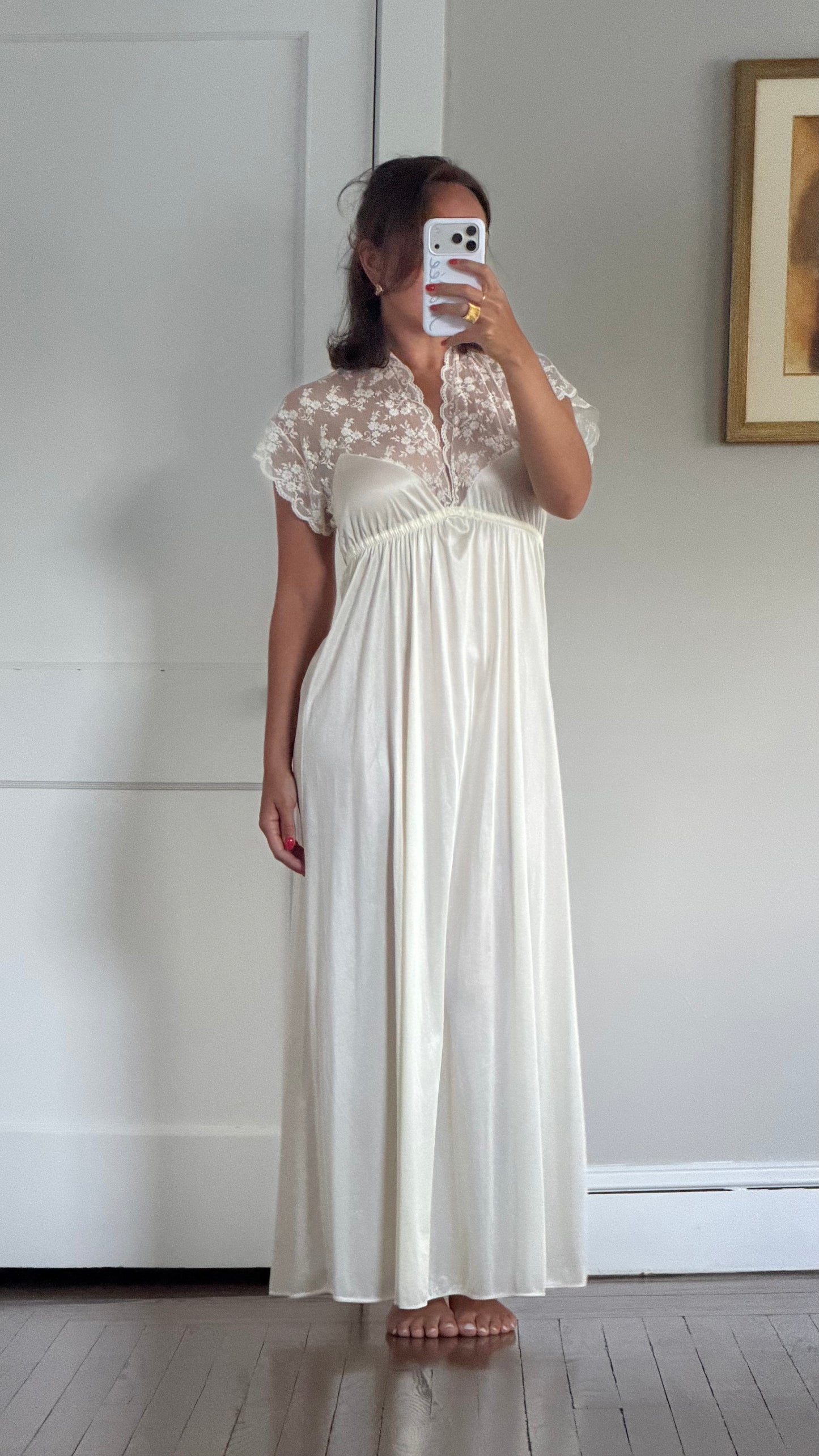 Cap Sleeve Lace Ivory/Cream Slip