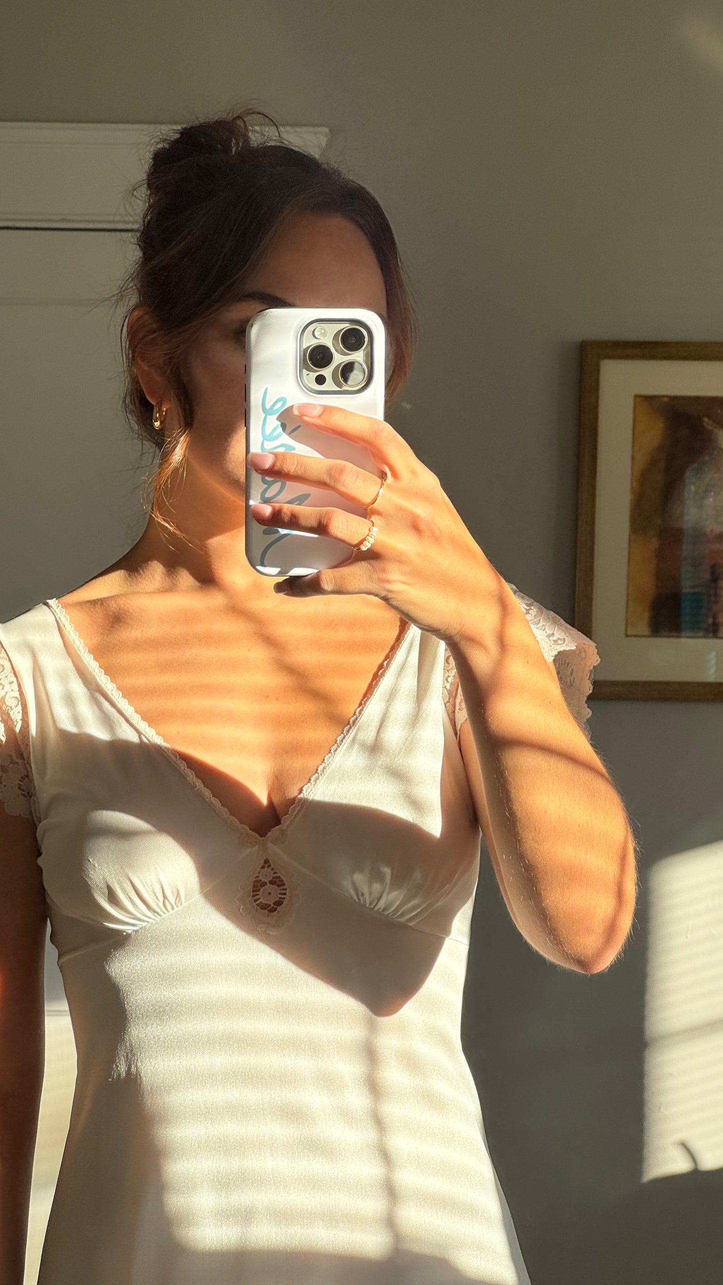 Maidenform Slip with Blush Lace Sleeve Detail