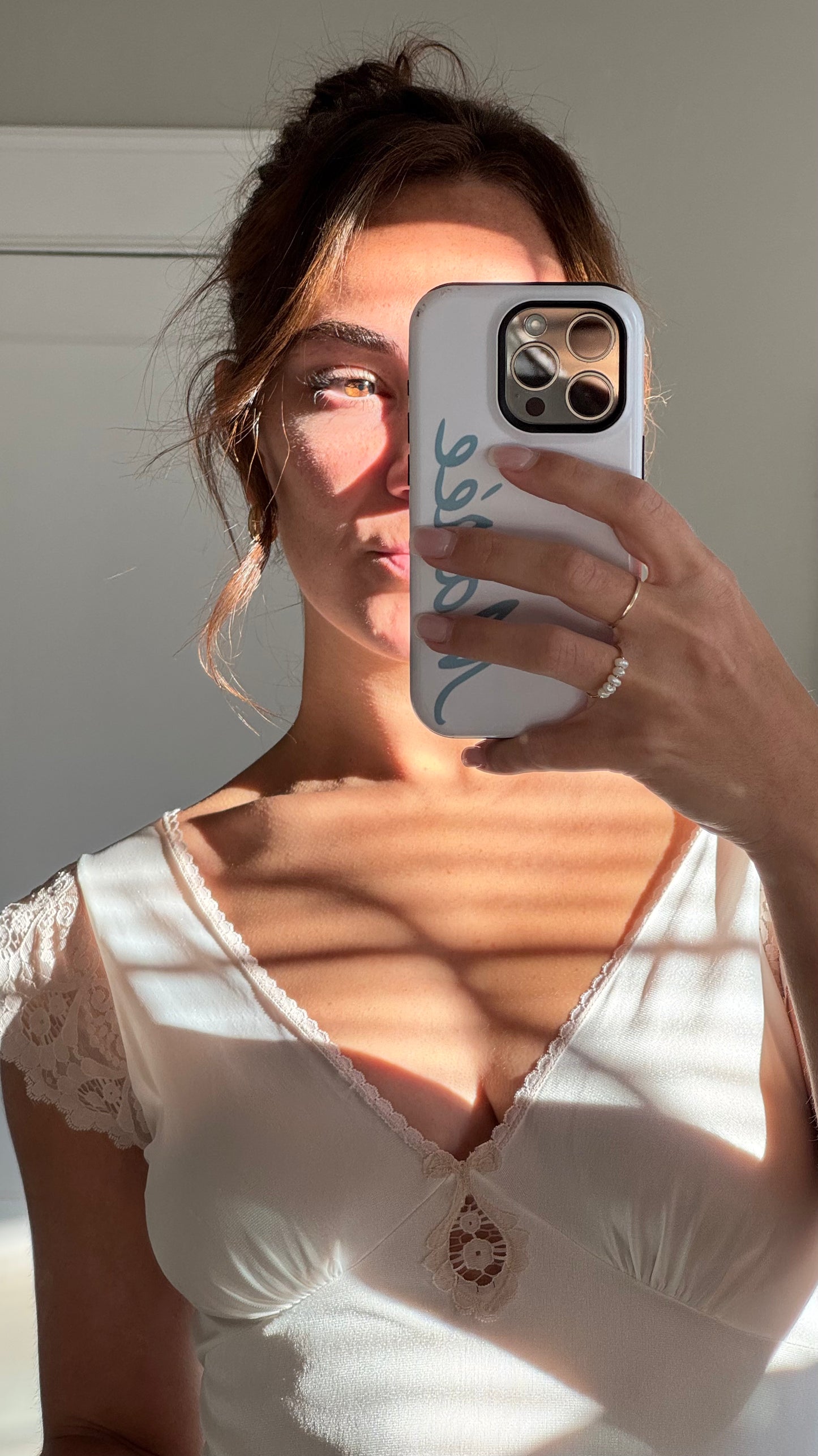 Maidenform Slip with Blush Lace Sleeve Detail