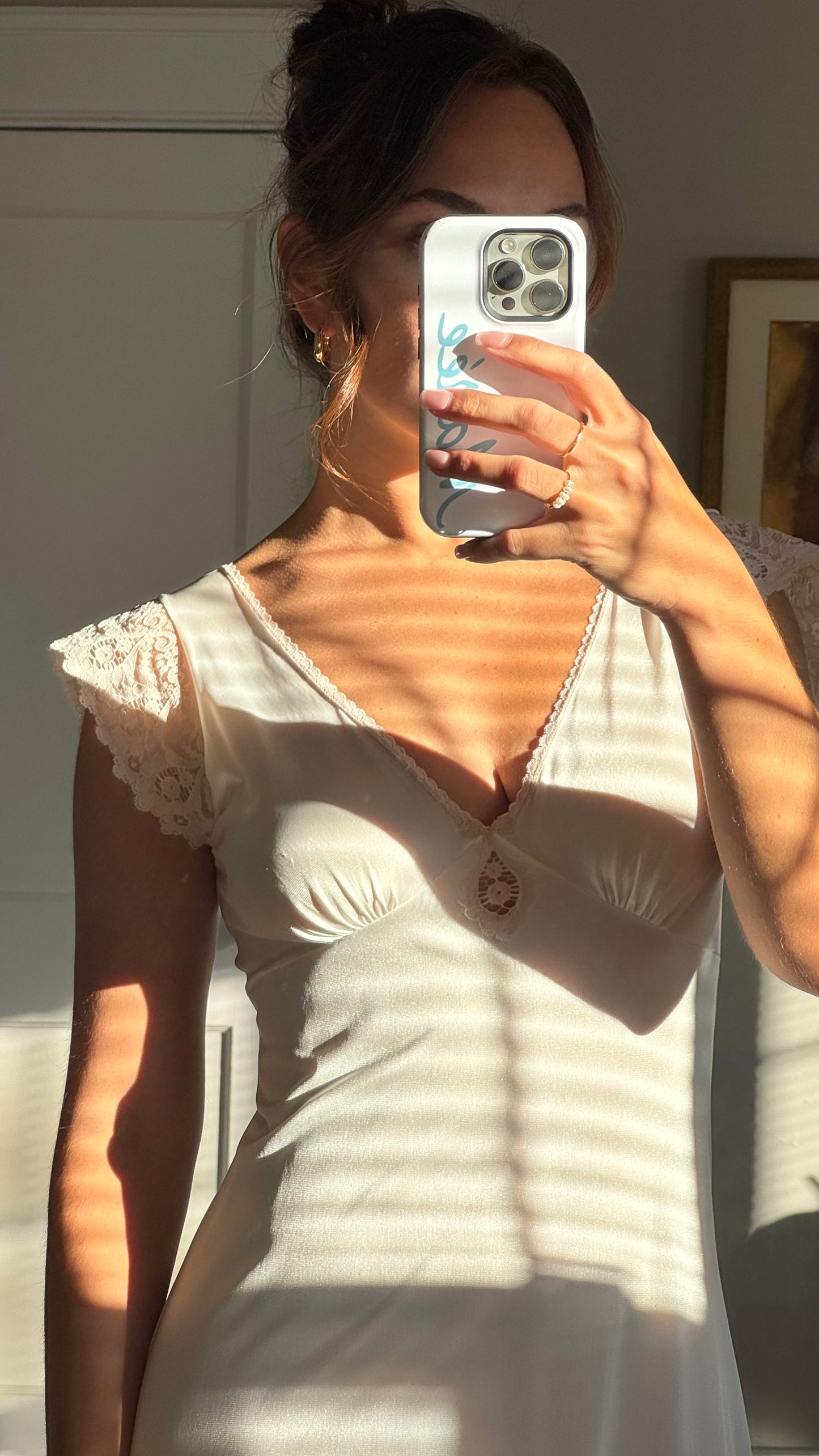 Maidenform Slip with Blush Lace Sleeve Detail