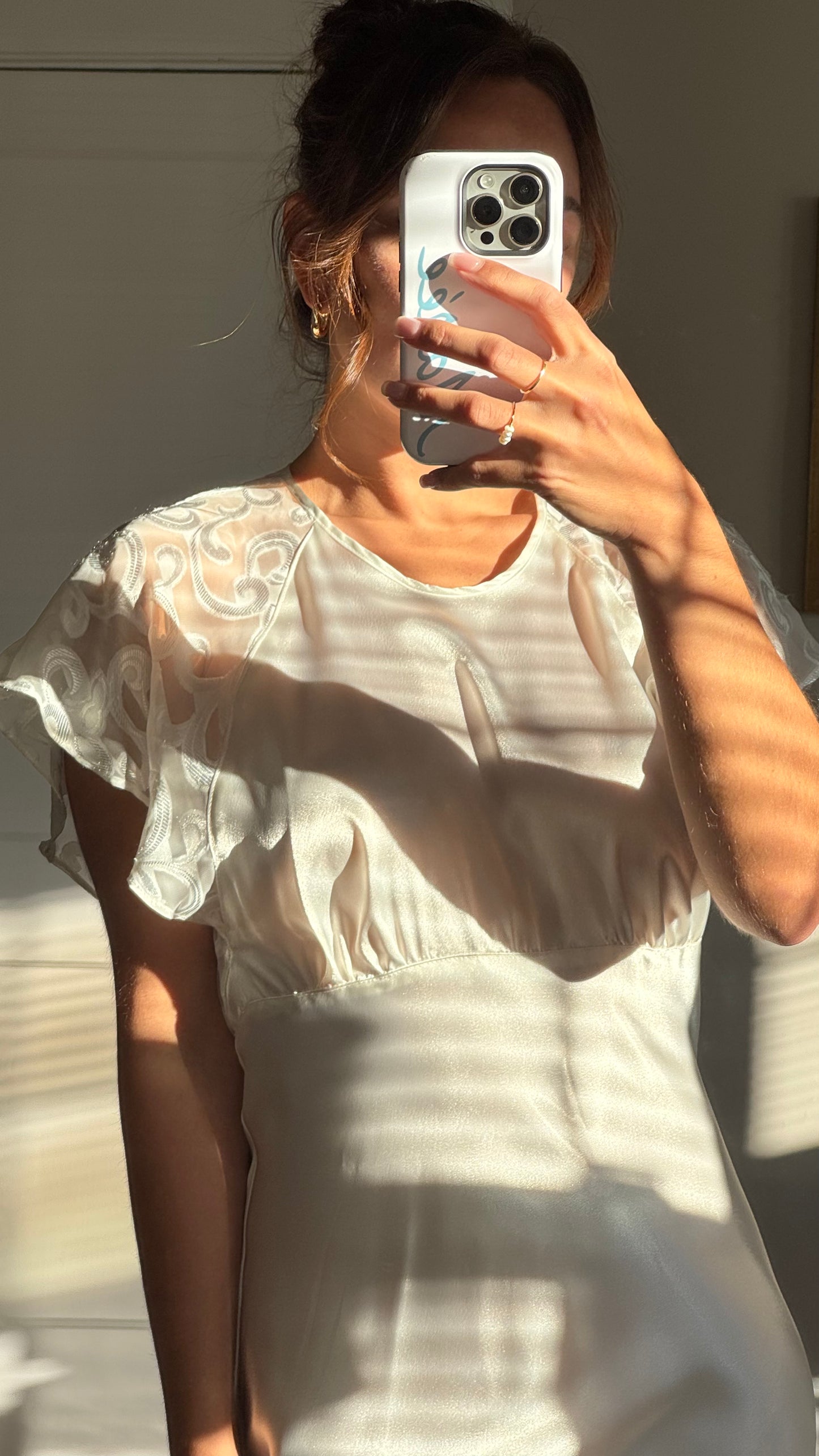 Flutter Sleeve Open-Back Slip