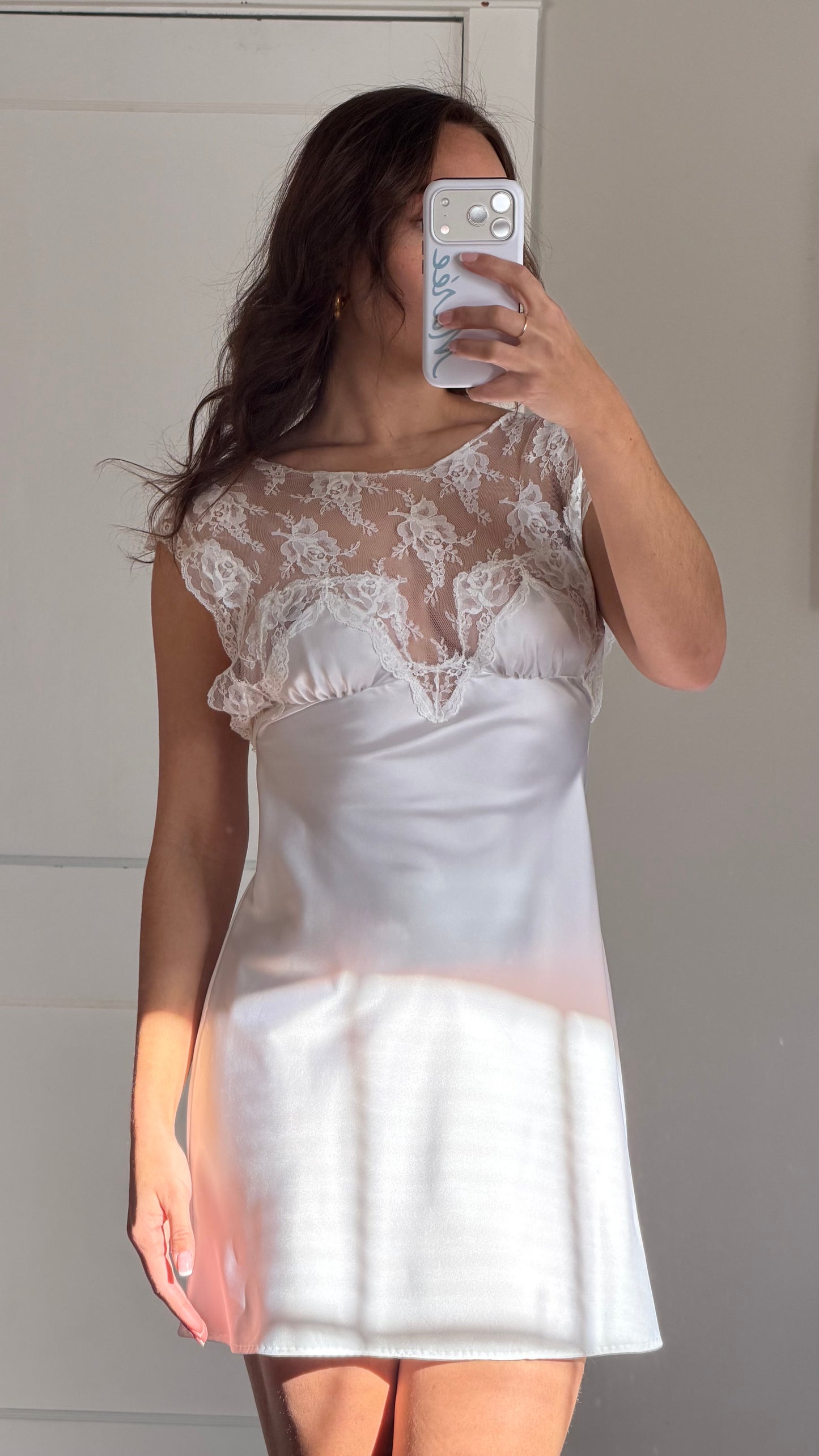 Rare Tom Bezduda Lace Yoke Mini Slip Dress