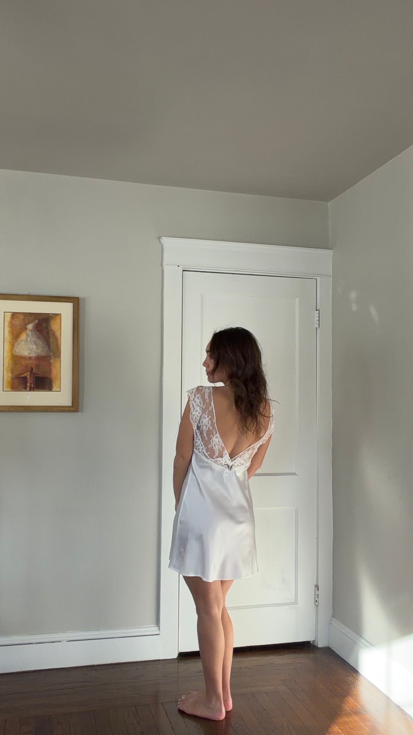 Rare Tom Bezduda Lace Yoke Mini Slip Dress