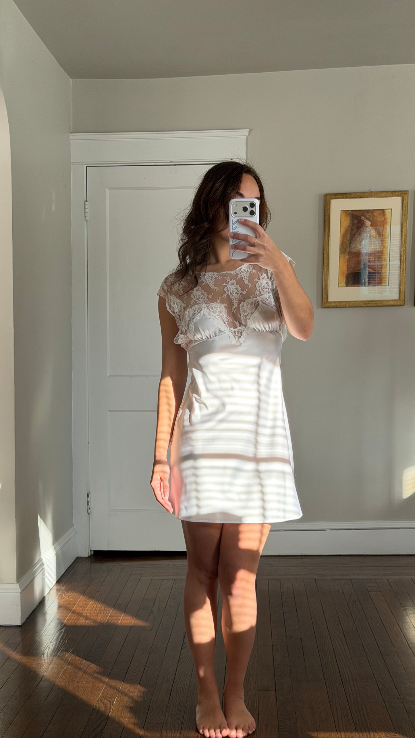 Rare Tom Bezduda Lace Yoke Mini Slip Dress